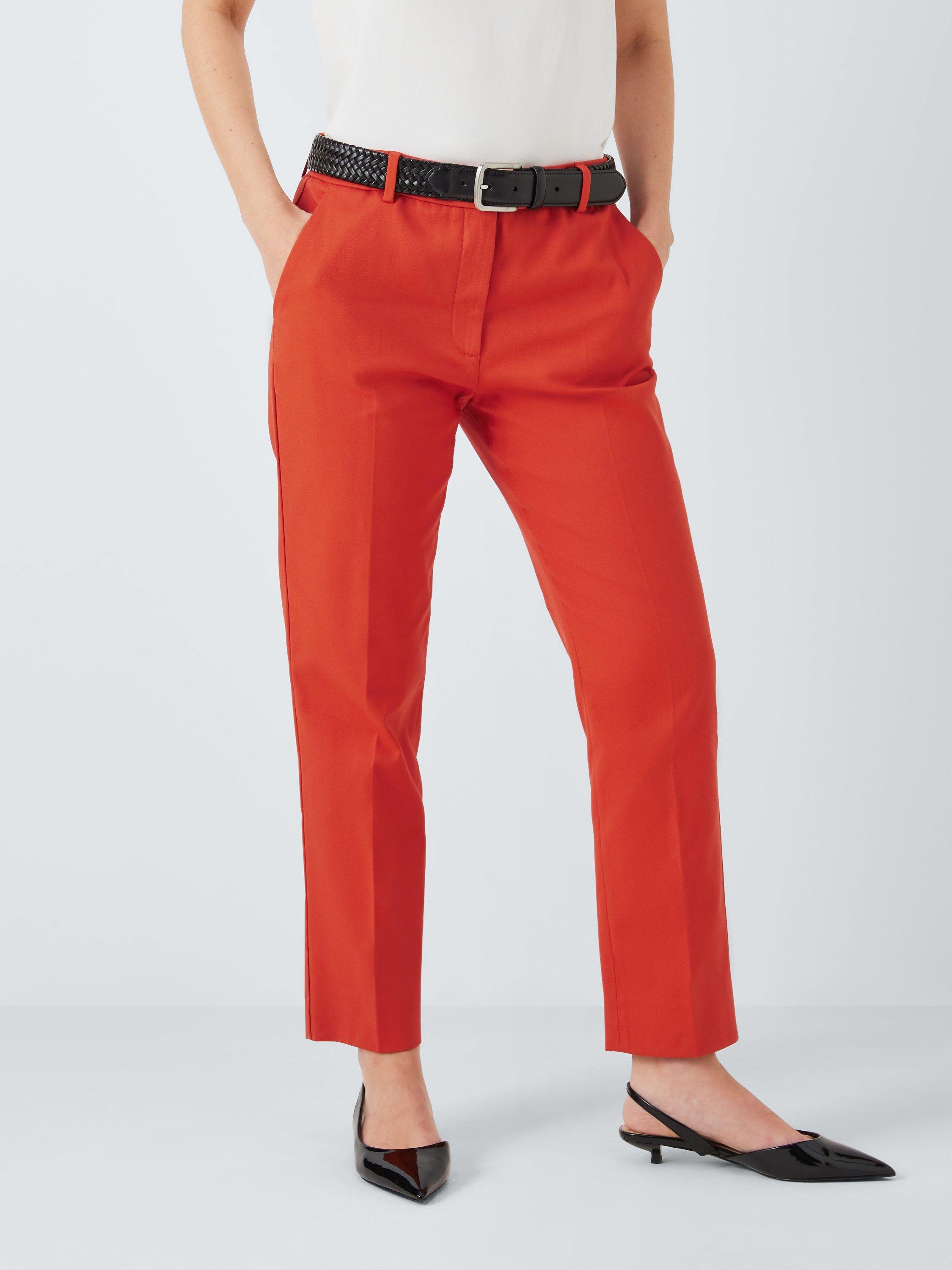 Weekend MaxMara Vite Stretch Cotton Cigarette Trousers, Orange