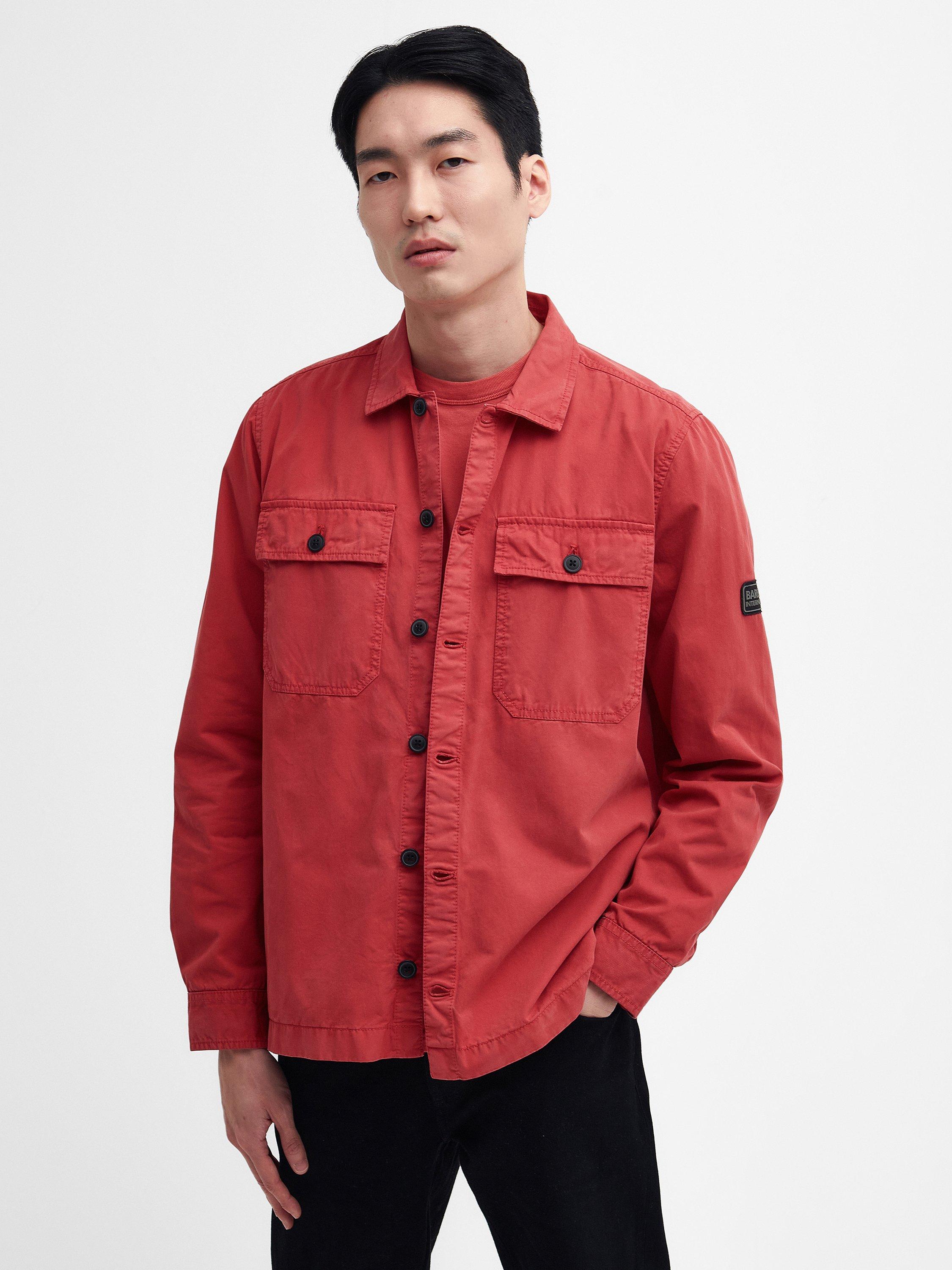 Barbour International Adey Cotton Overshirt, Mineral Red, S