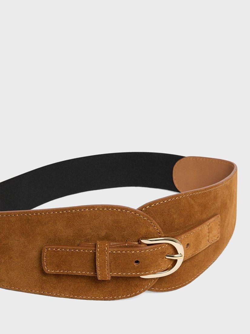 Product image 2 of 2, which shows Gerard Darel Olympe Suede Corset Belt, Tobacco, 10