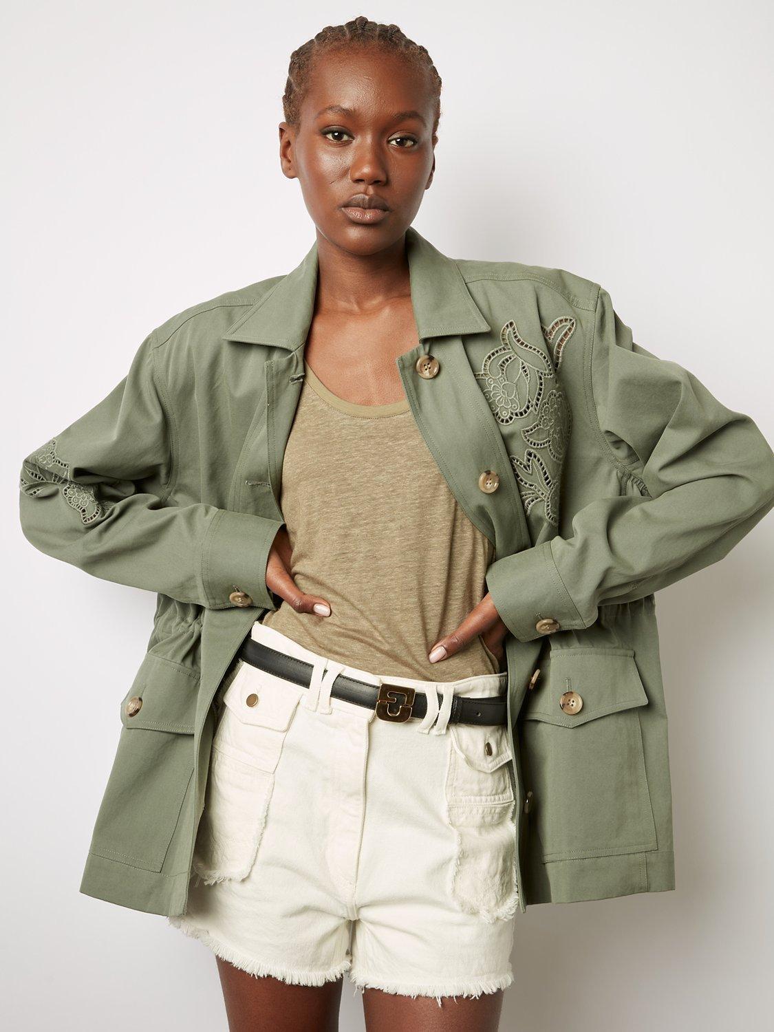 Gerard Darel Sully Cotton Jacket, Green