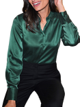 Pure Collection Sand Washed Pure Silk Shirt, Green
