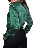 Pure Collection Sand Washed Pure Silk Shirt, Green