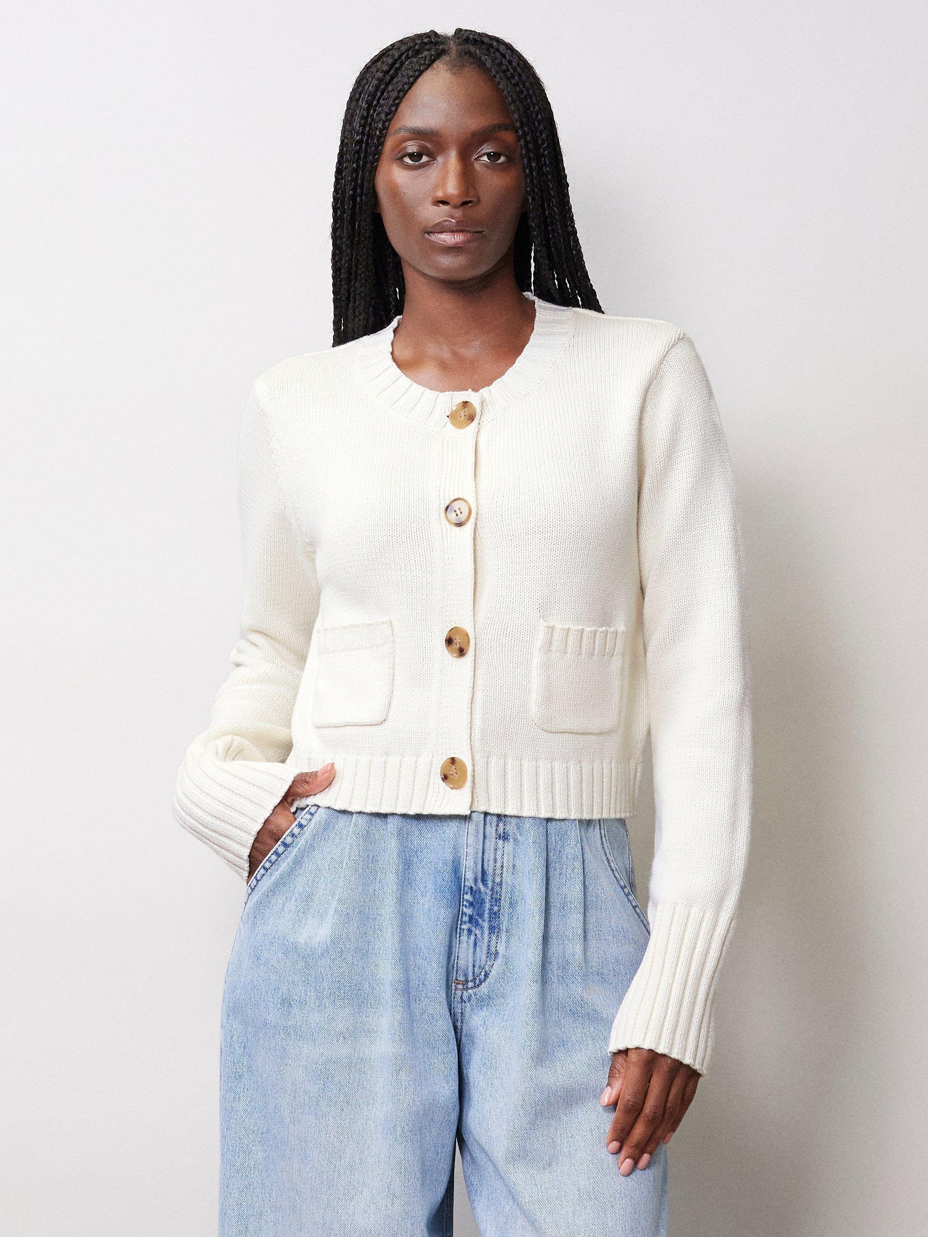 Cropped cotton cardigan outlet