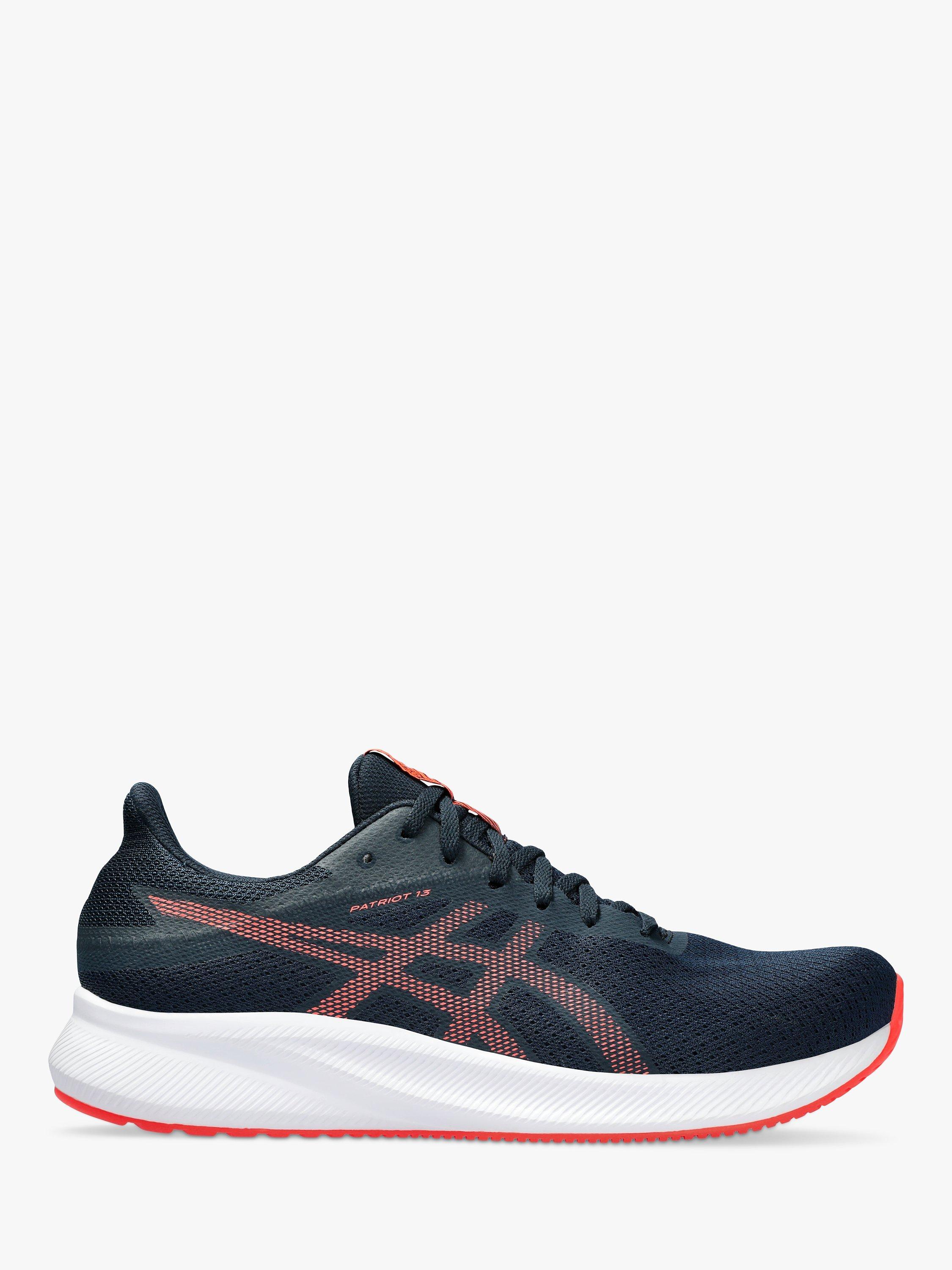 ASICS PATRIOT 13 Men's Running Shoes, Blue/Sunrise Red