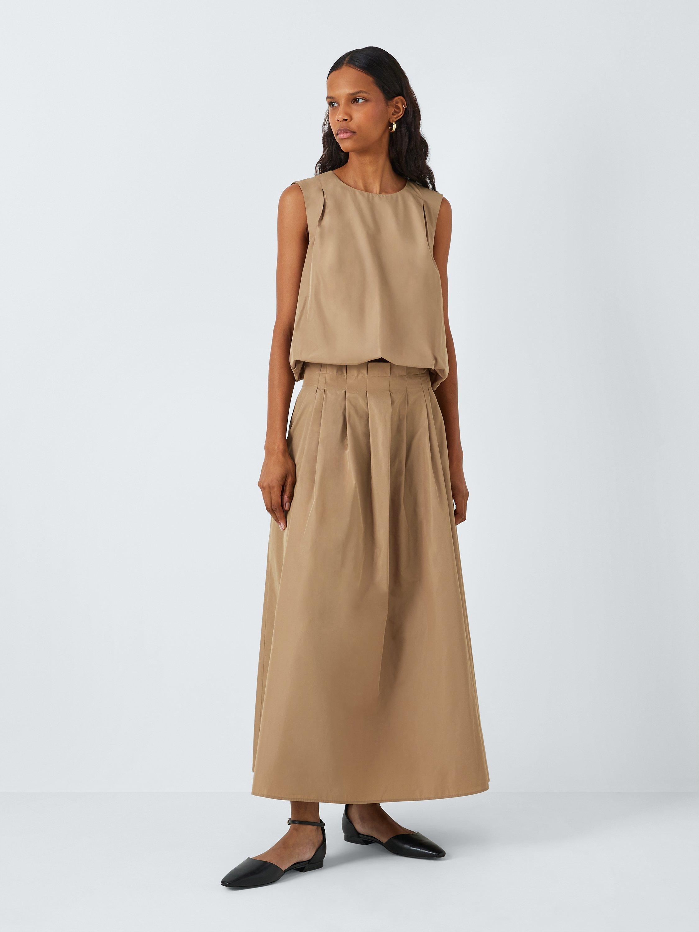 John Lewis Taffeta Skirt, Natural