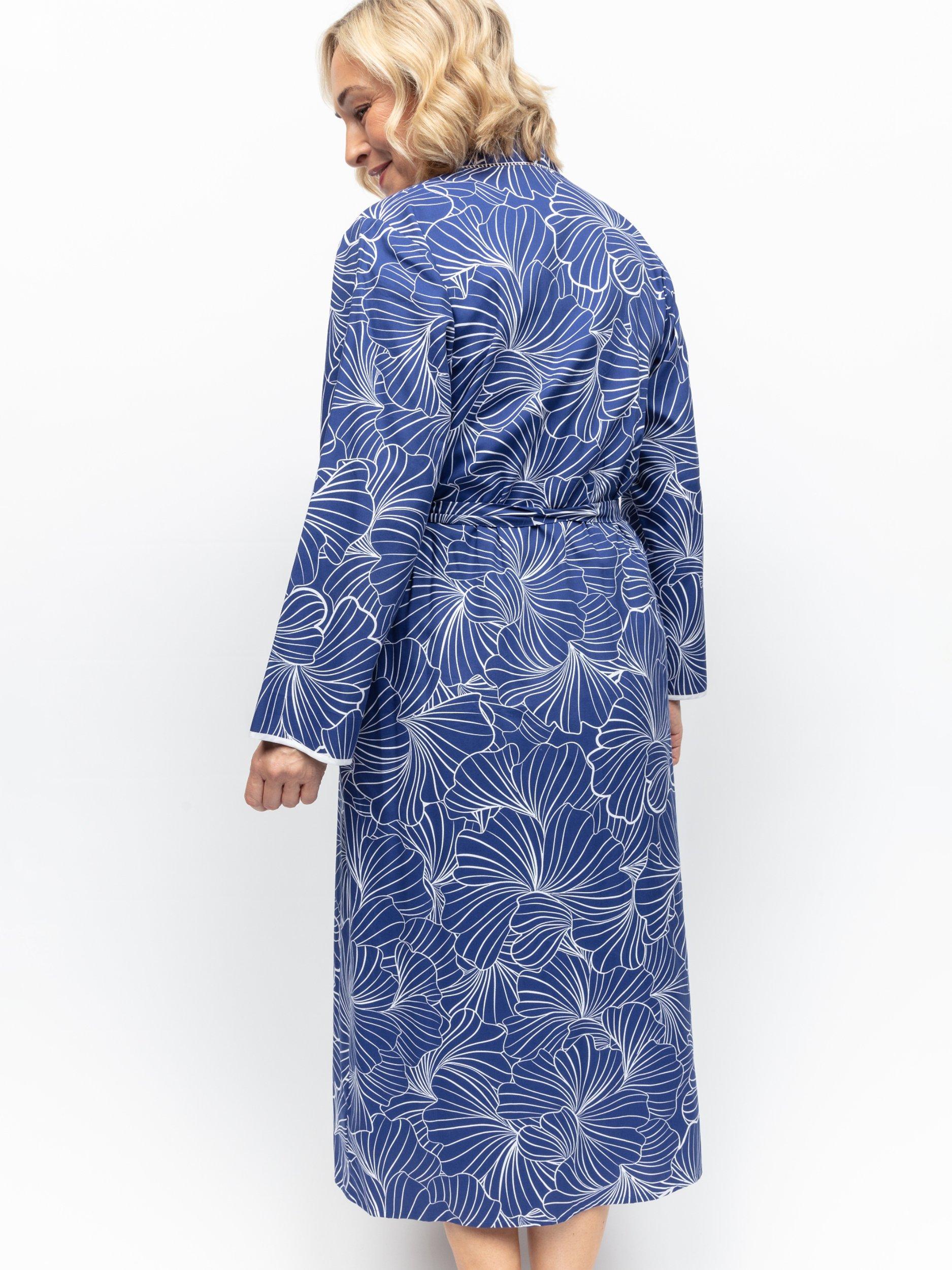 Product image 3 of 4, which shows Nora Rose by Cyberjammies Ceclia Shell Geometric Print Dressing Gown, Navy, 28