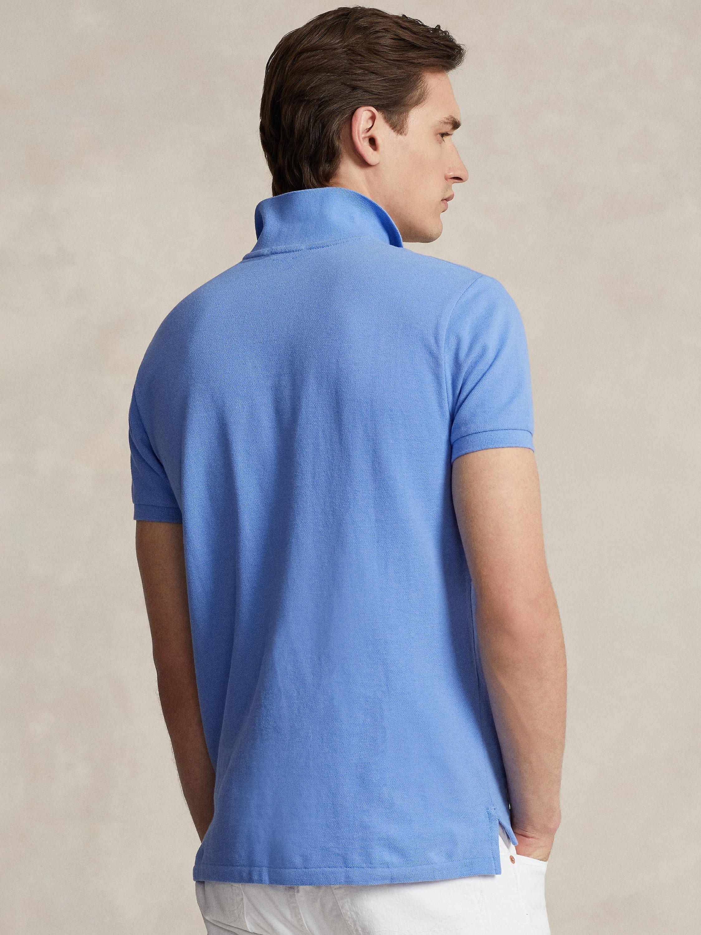 Product image 2 of 5, which shows Polo Ralph Lauren Short Sleeve Custom Slim Fit Polo Shirt, Harbor Island Blue, S