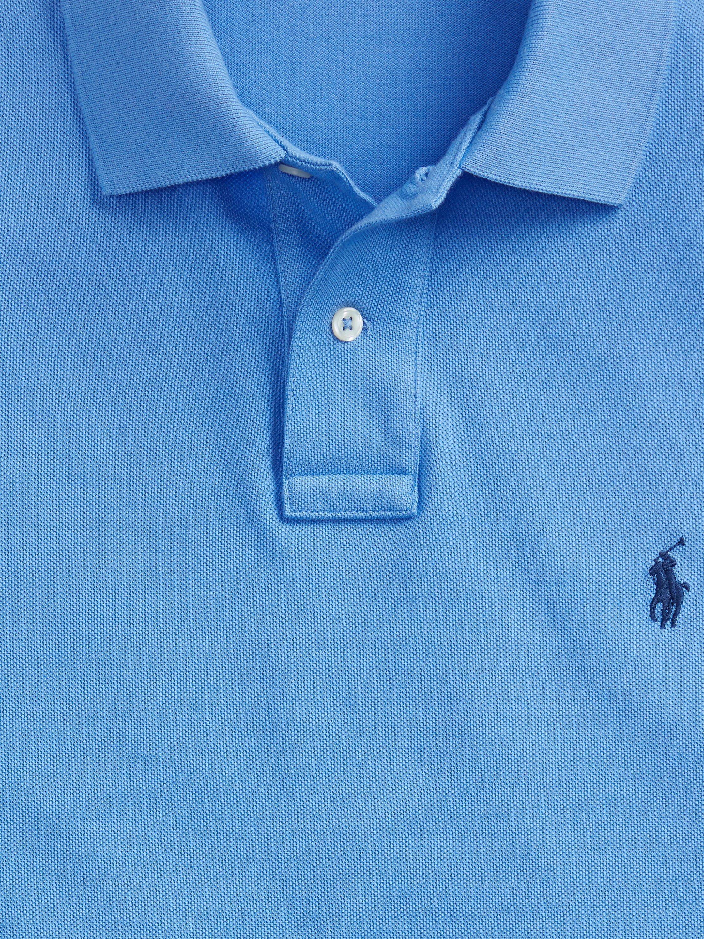 Product image 5 of 5, which shows Polo Ralph Lauren Short Sleeve Custom Slim Fit Polo Shirt, Harbor Island Blue, S