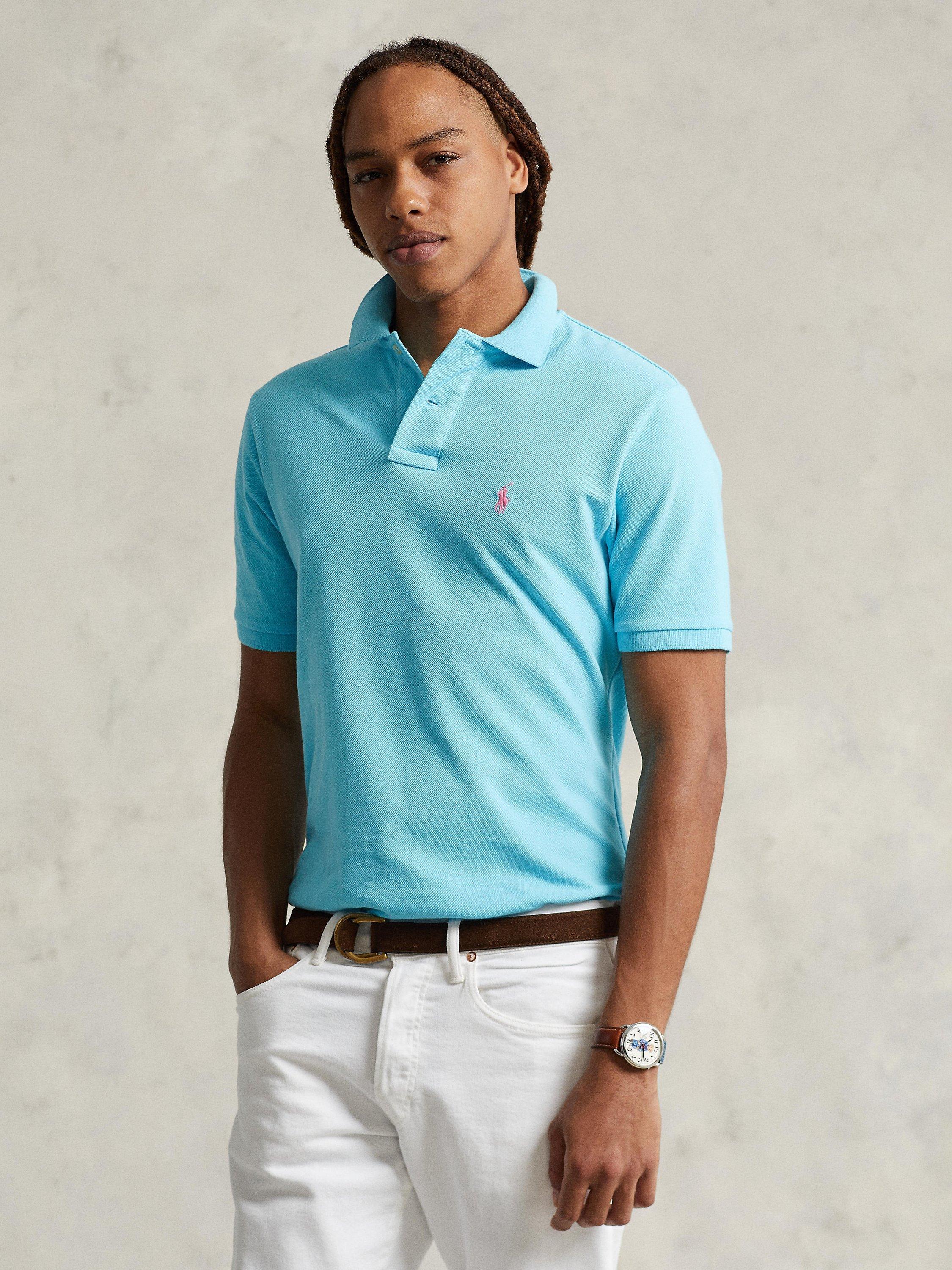 Polo Ralph Lauren Short Sleeve Custom Slim Fit Polo Shirt Turquoise Nova