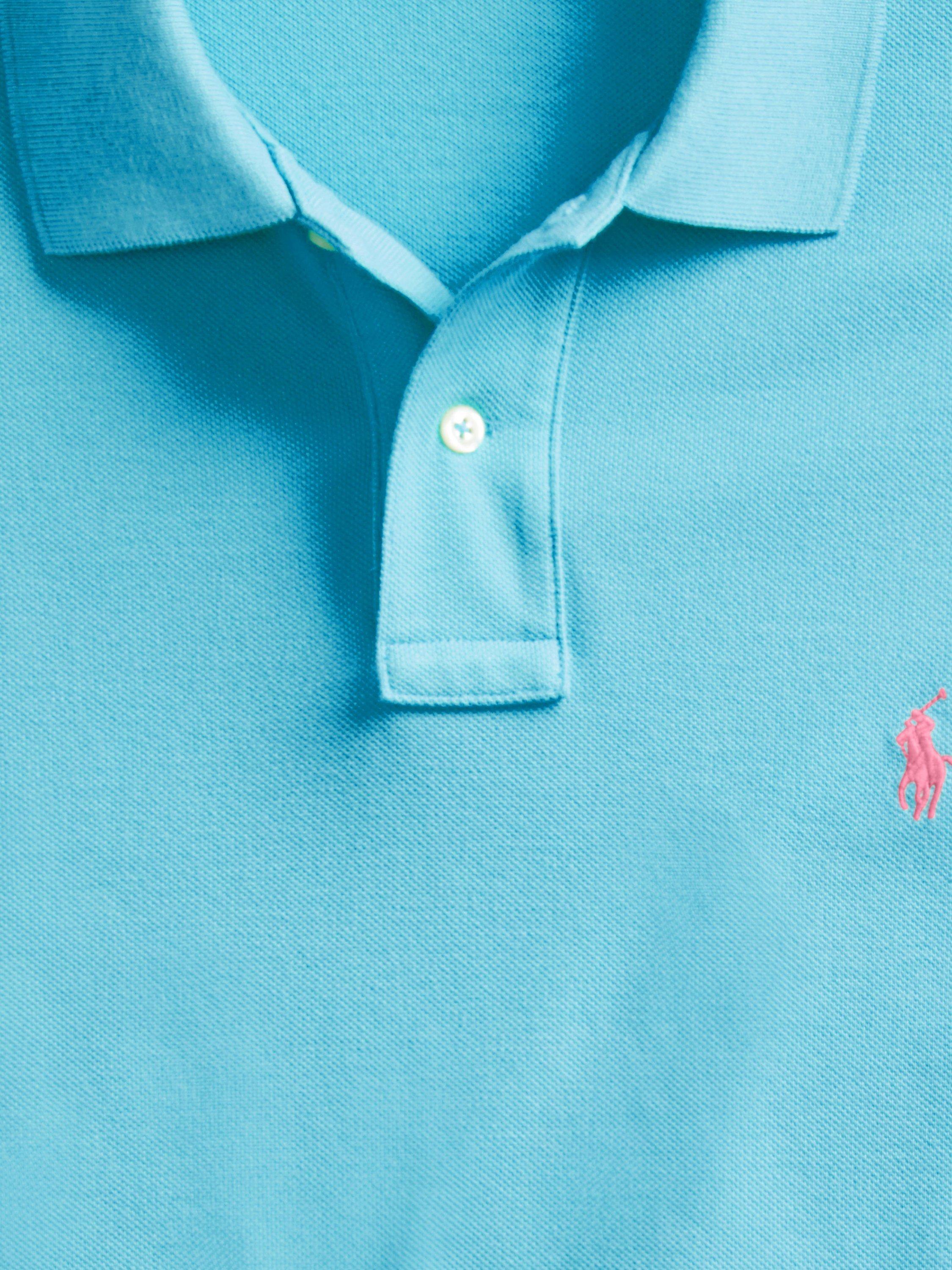 Product image 5 of 6, which shows Polo Ralph Lauren Short Sleeve Custom Slim Fit Polo Shirt, Turquoise Nova, S