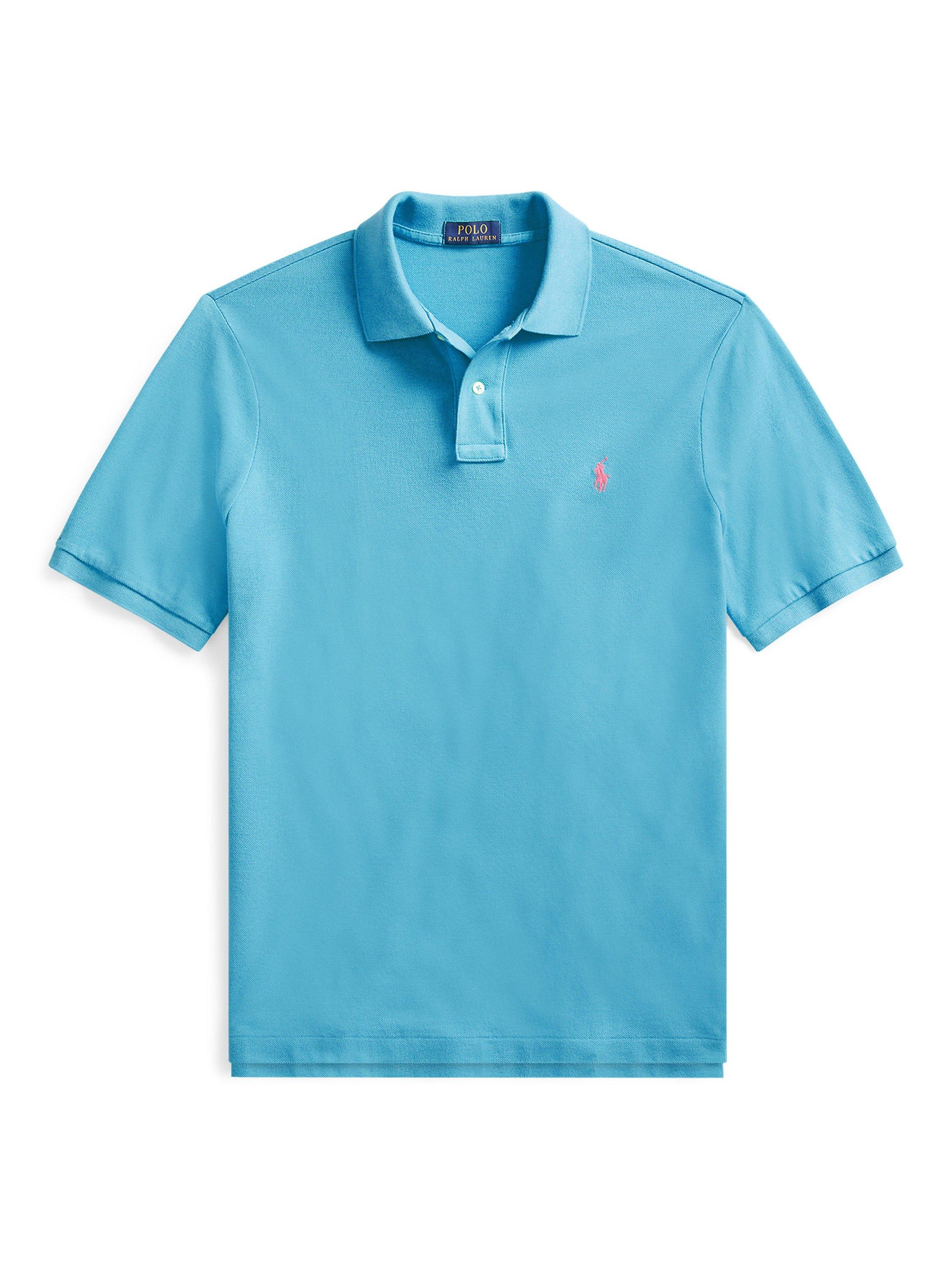 Product image 6 of 6, which shows Polo Ralph Lauren Short Sleeve Custom Slim Fit Polo Shirt, Turquoise Nova, S