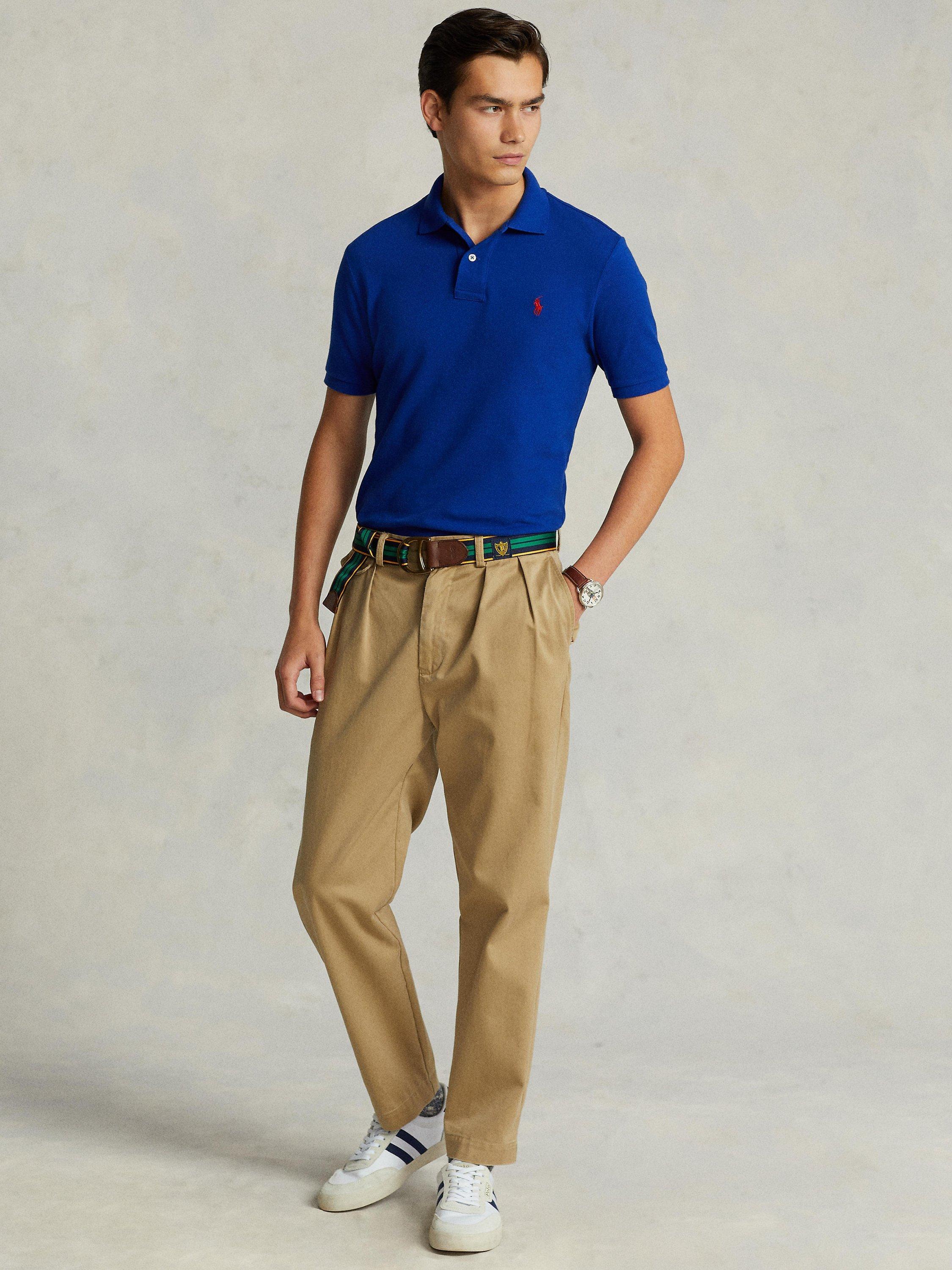 Product image 3 of 6, which shows Polo Ralph Lauren Short Sleeve Custom Slim Fit Polo Shirt, Heritage Royal, S