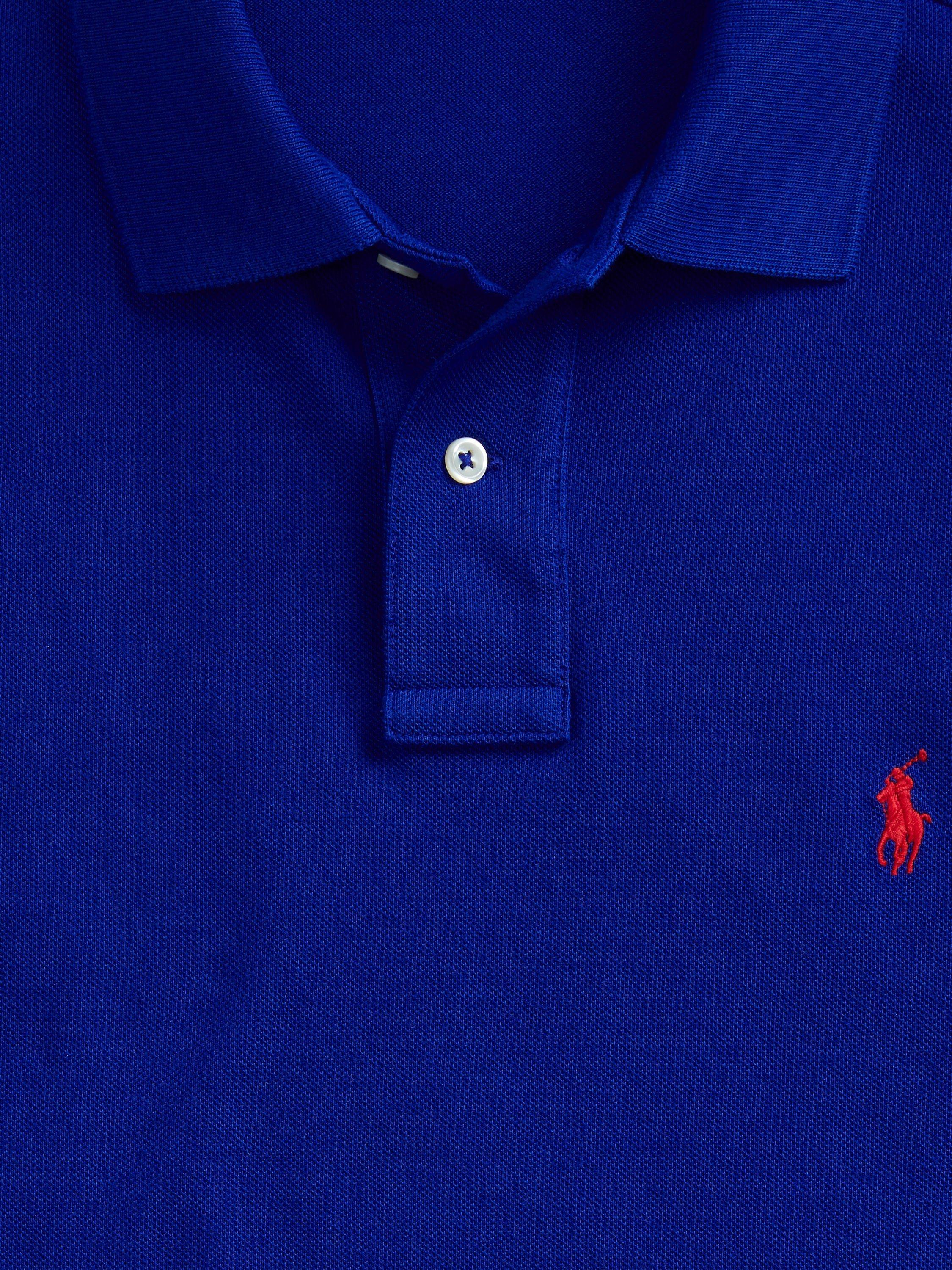 Product image 4 of 6, which shows Polo Ralph Lauren Short Sleeve Custom Slim Fit Polo Shirt, Heritage Royal, S