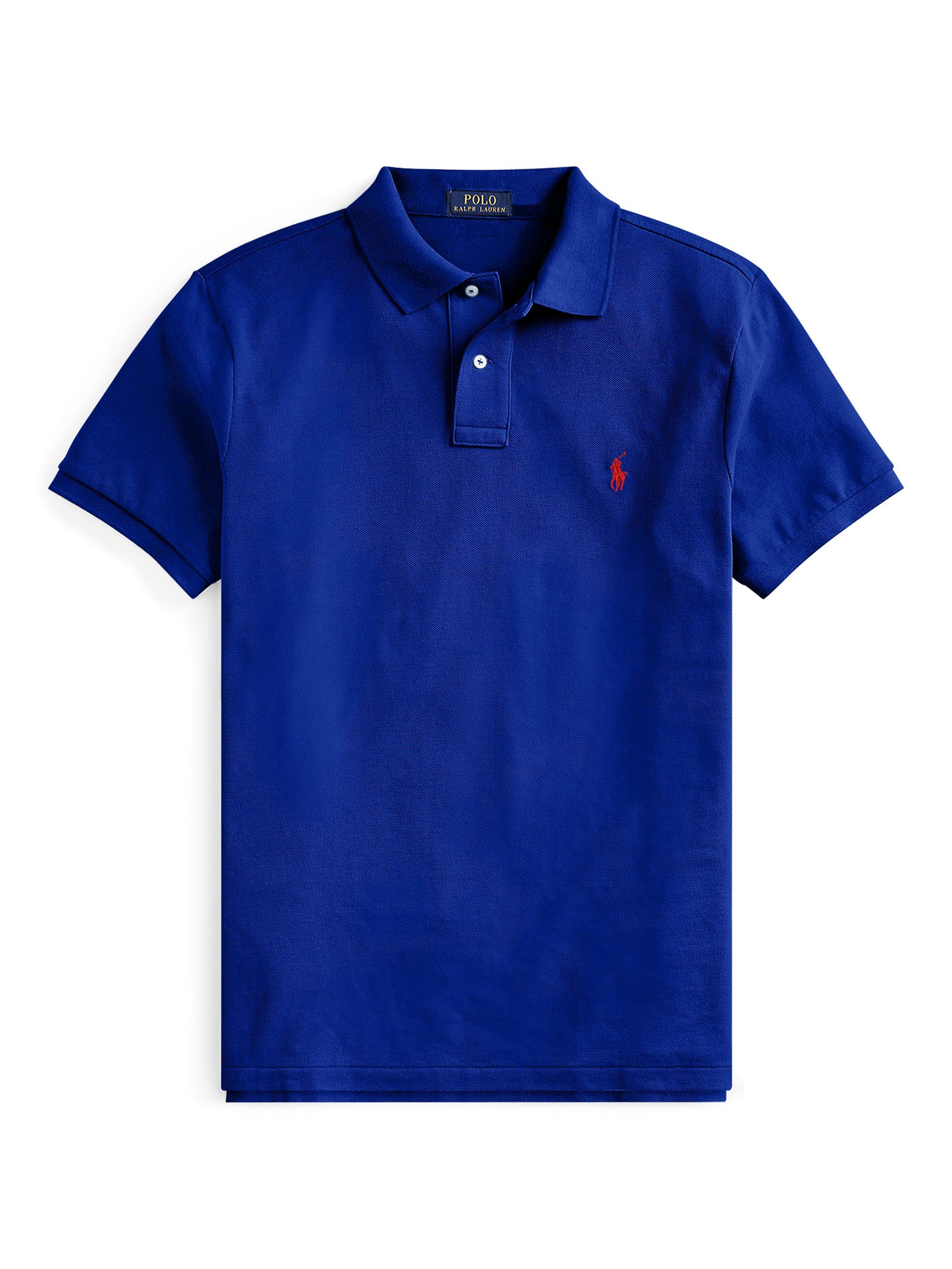 Product image 6 of 6, which shows Polo Ralph Lauren Short Sleeve Custom Slim Fit Polo Shirt, Heritage Royal, S