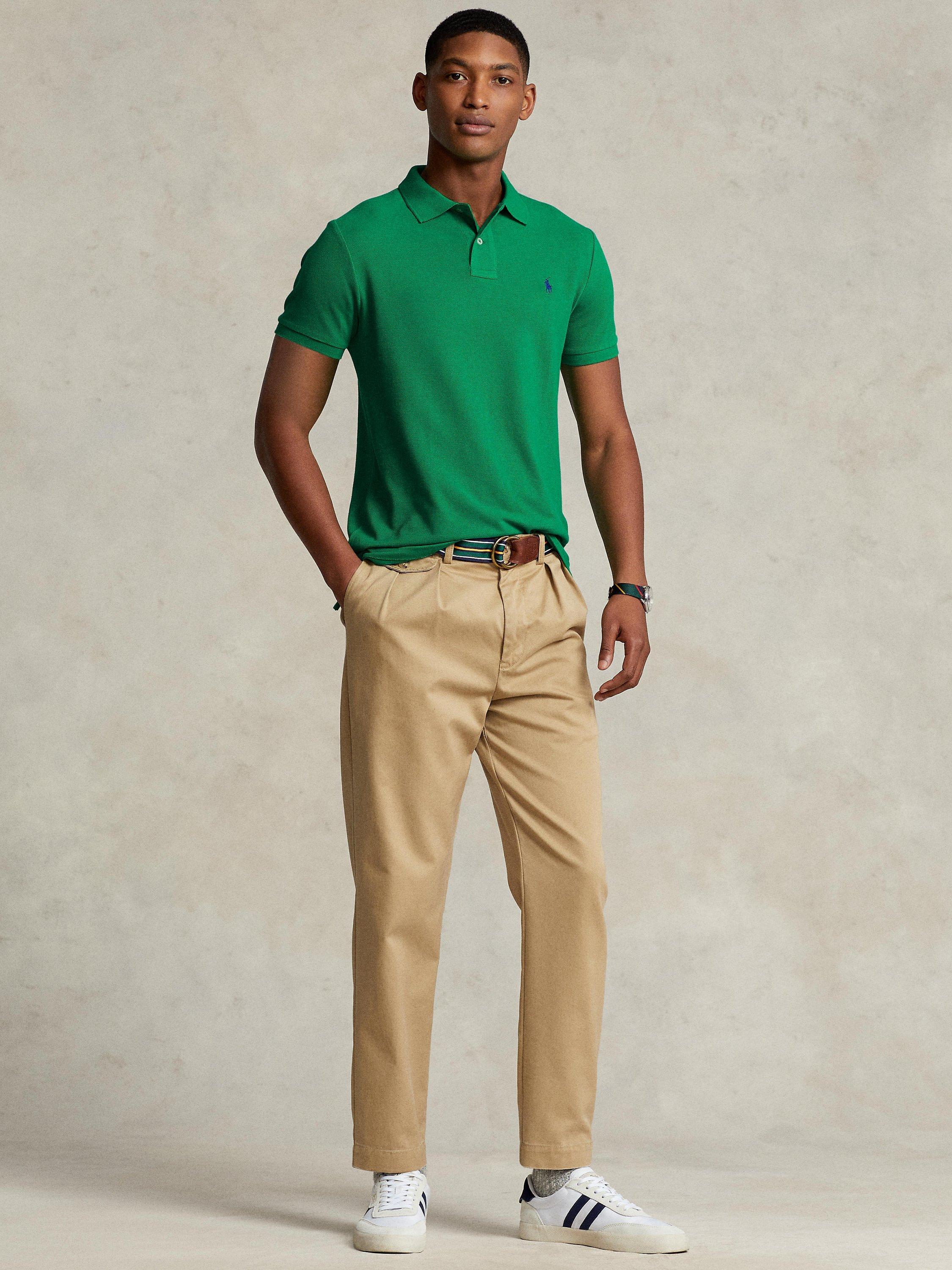 Product image 3 of 6, which shows Polo Ralph Lauren Short Sleeve Custom Slim Fit Polo Shirt, Billiard, S