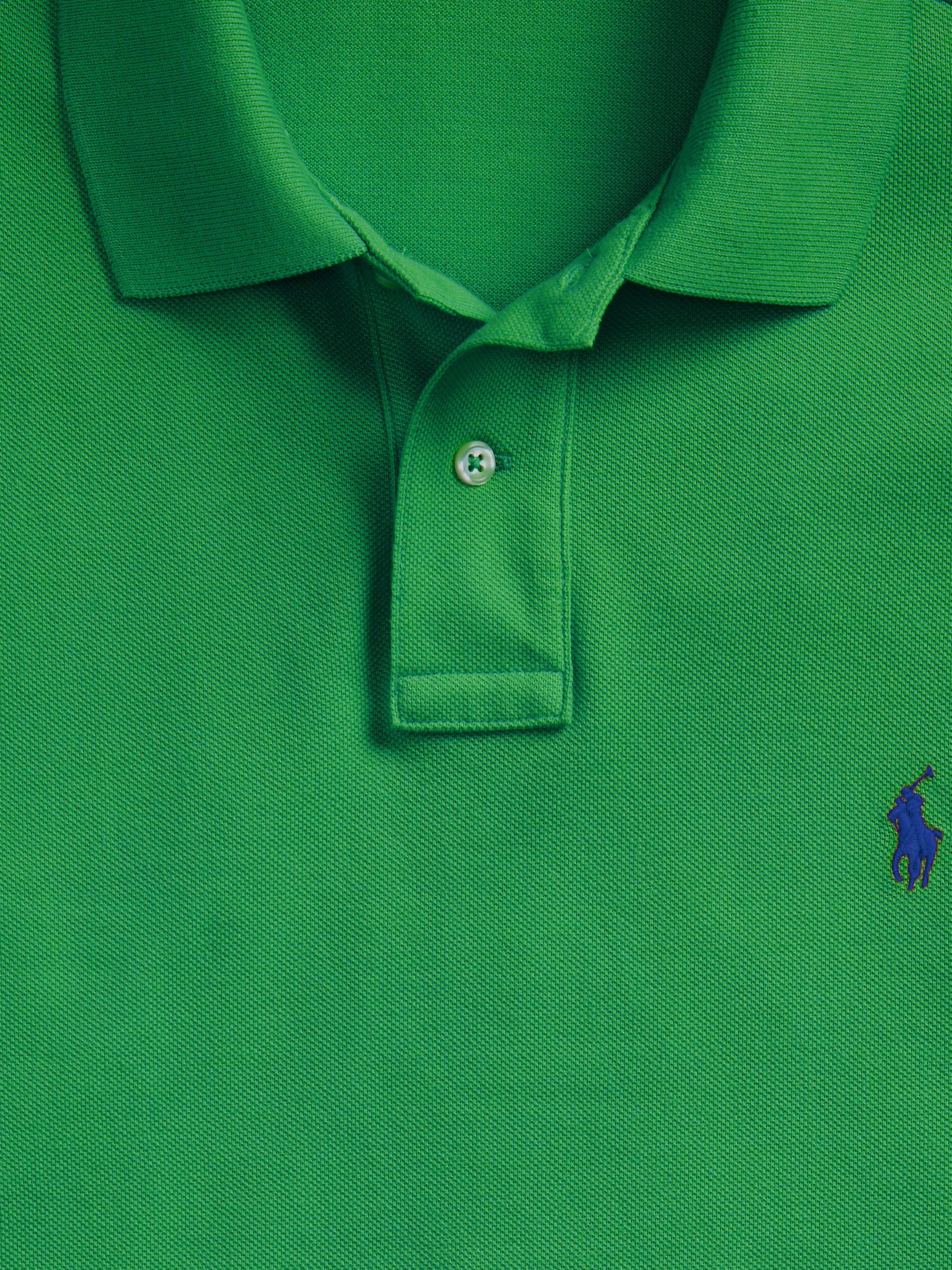 Product image 4 of 6, which shows Polo Ralph Lauren Short Sleeve Custom Slim Fit Polo Shirt, Billiard, S