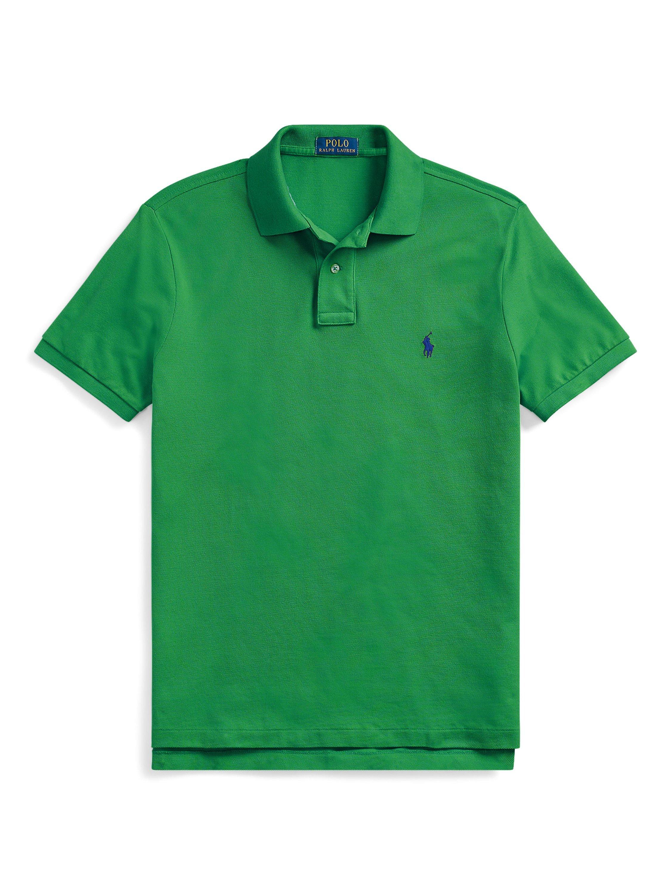 Product image 5 of 6, which shows Polo Ralph Lauren Short Sleeve Custom Slim Fit Polo Shirt, Billiard, S