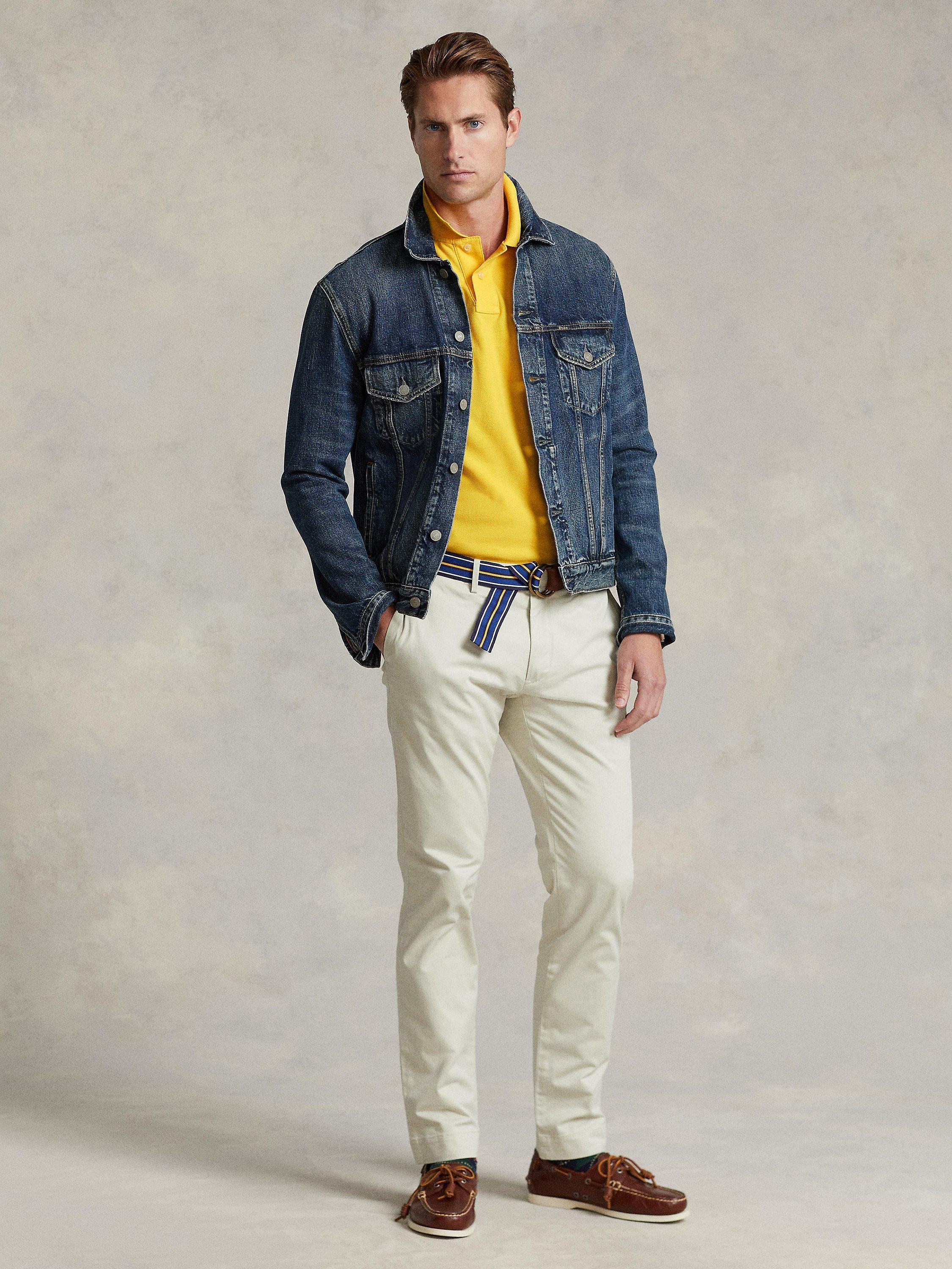 Product image 3 of 6, which shows Polo Ralph Lauren Short Sleeve Custom Slim Fit Polo Shirt, Yellowfin, S