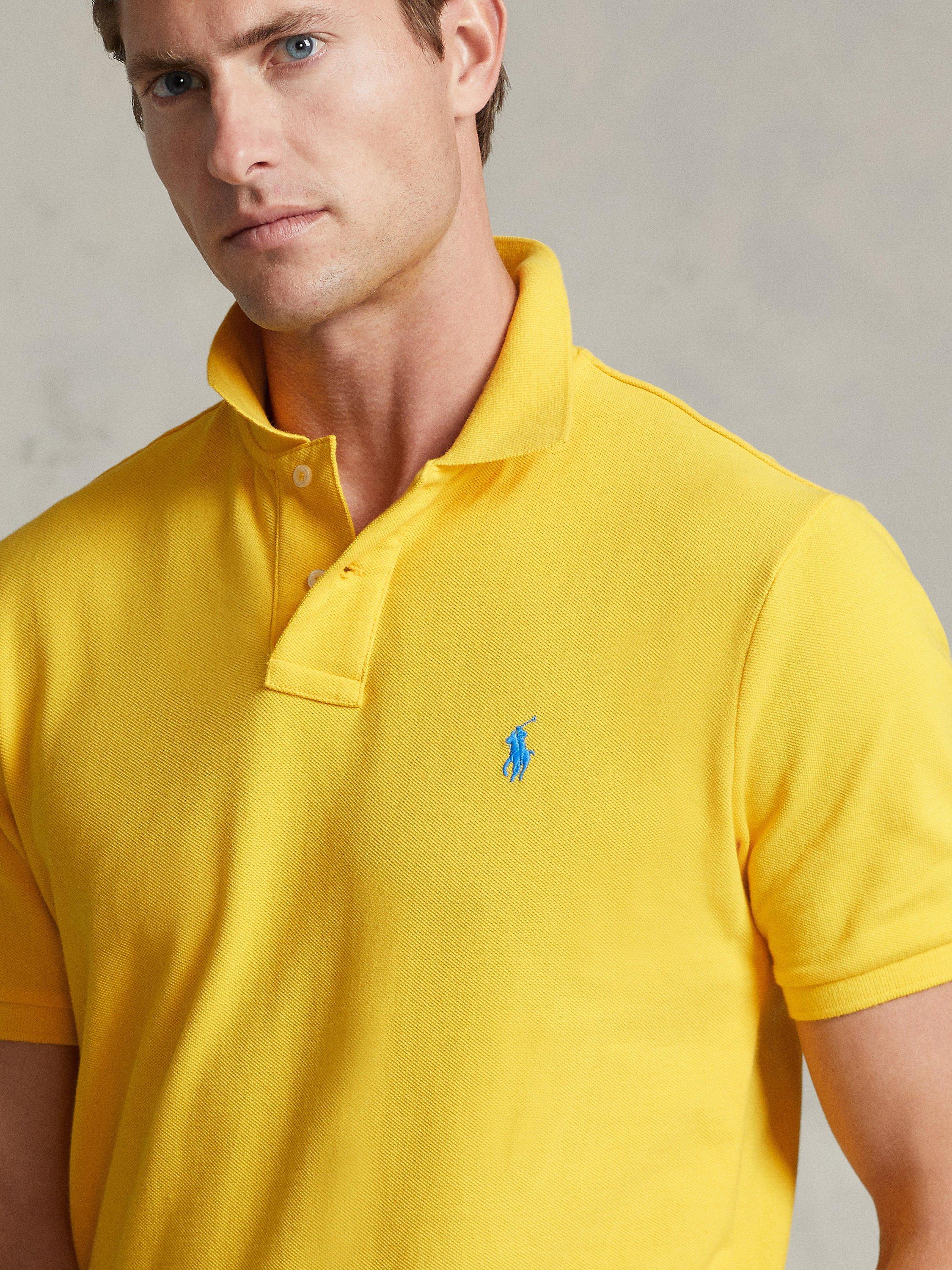 Product image 4 of 6, which shows Polo Ralph Lauren Short Sleeve Custom Slim Fit Polo Shirt, Yellowfin, S