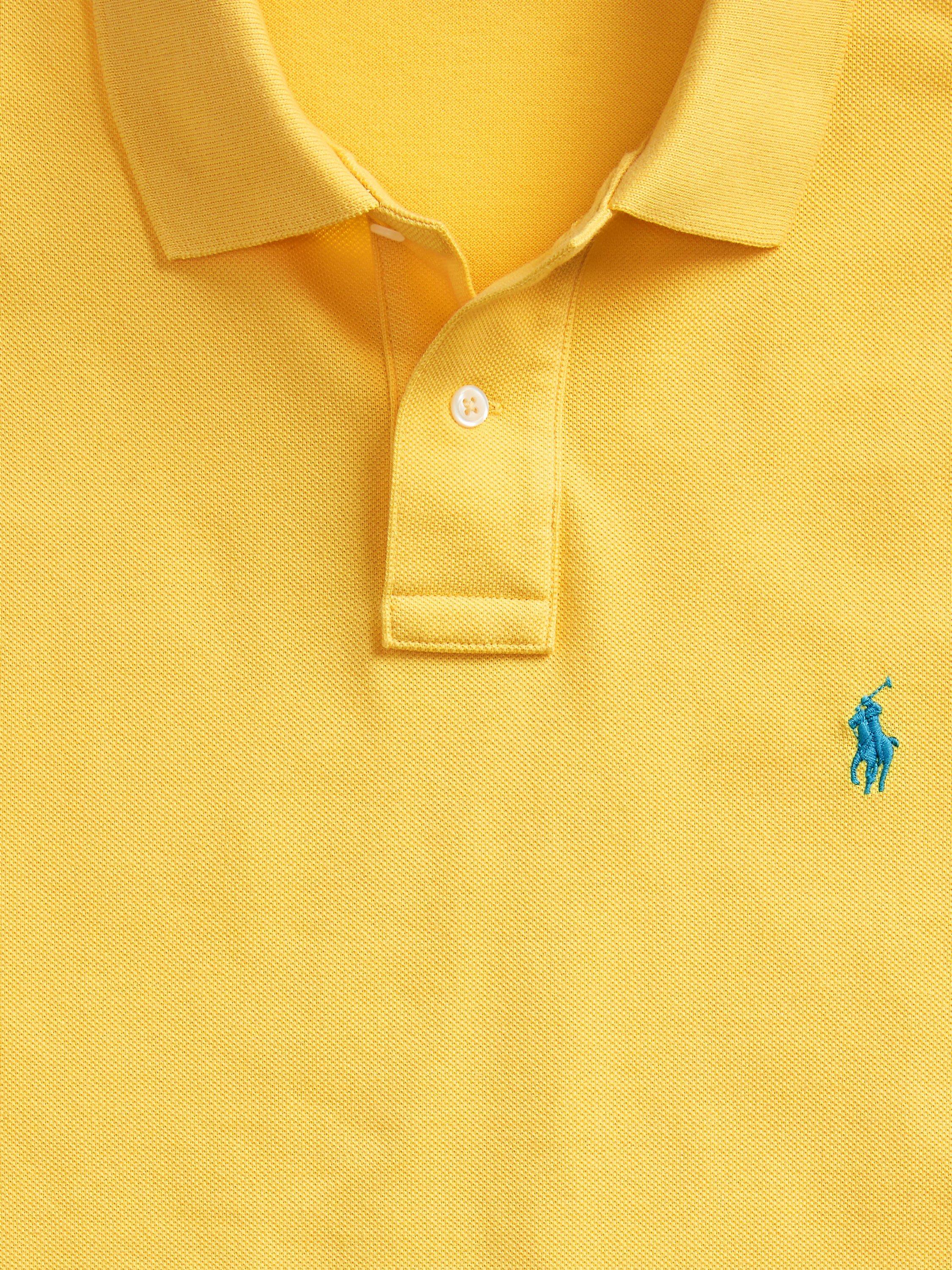 Product image 5 of 6, which shows Polo Ralph Lauren Short Sleeve Custom Slim Fit Polo Shirt, Yellowfin, S