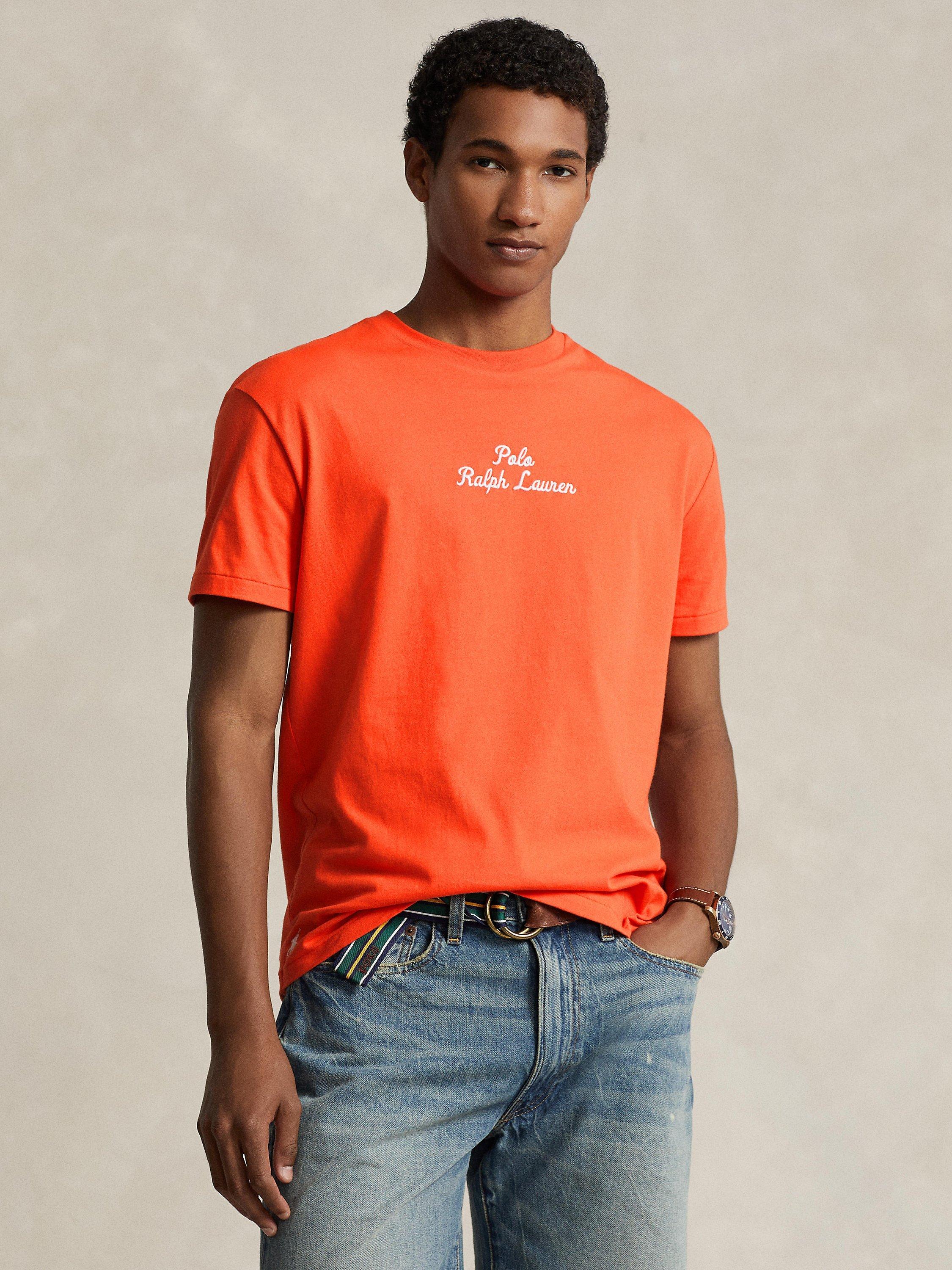 Ralph Lauren Classic Fit Logo Jersey T-Shirt, Orange Flame, S