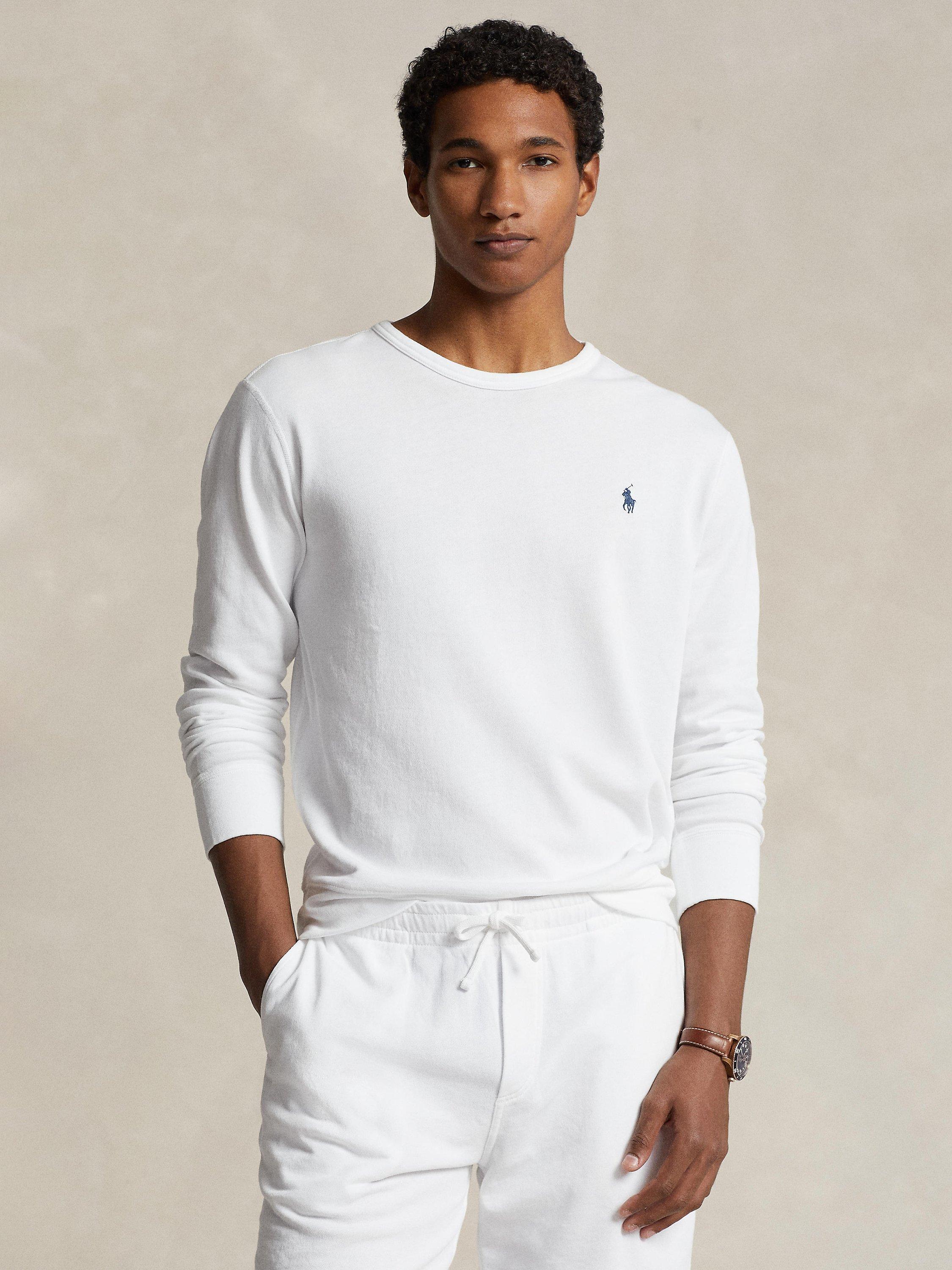 Ralph Lauren Cotton Terry Long Sleeve Top, White