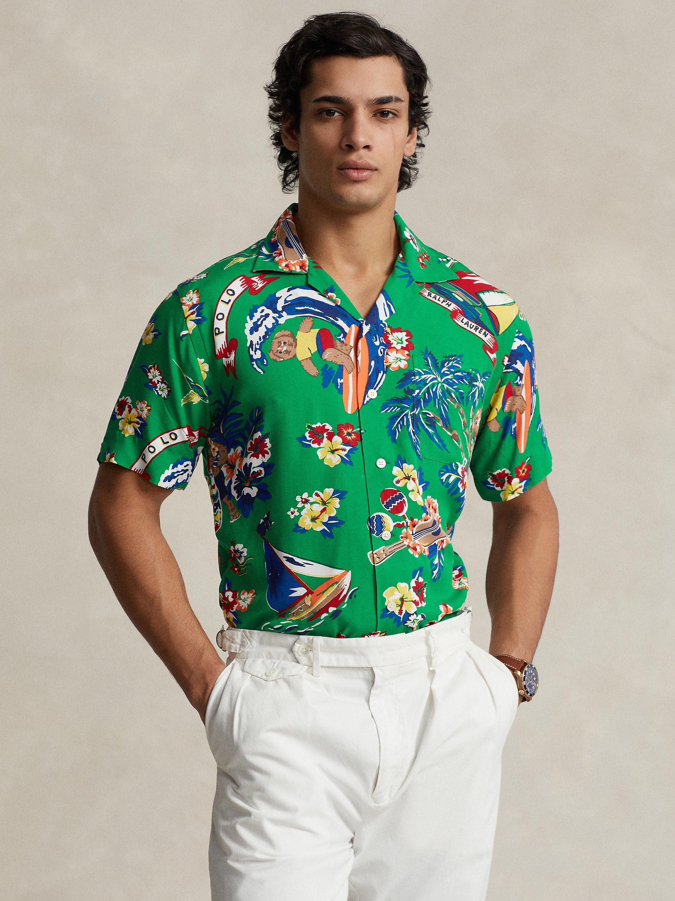 Ralph Lauren Lightweight Camp Tropical Shirt Green Multi