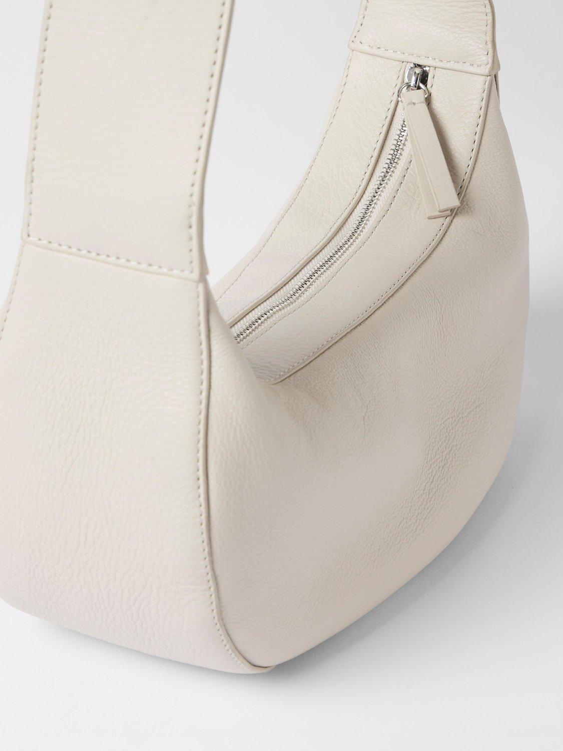Product image 4 of 7, which shows Mint Velvet Leather Cross Body Bag, Natural Natural, One Size