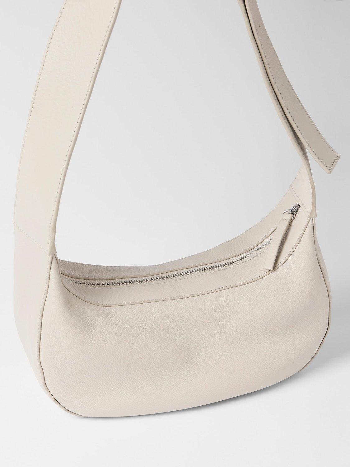 Product image 7 of 7, which shows Mint Velvet Leather Cross Body Bag, Natural Natural, One Size