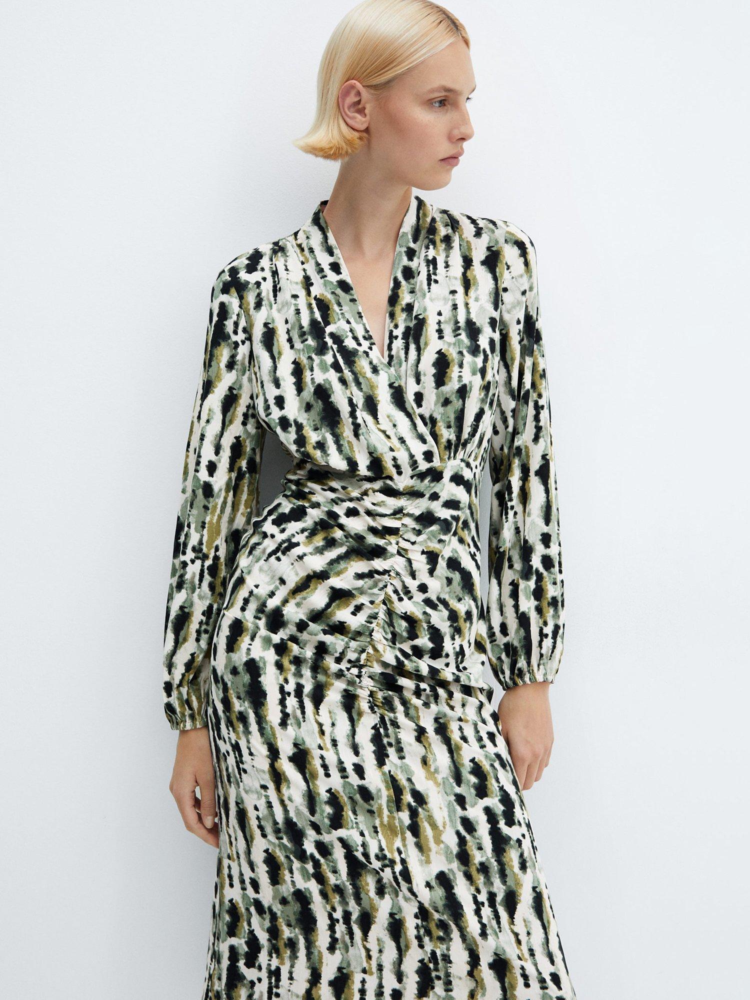 Mango Leonor Printed Ruffled Dress, Multi