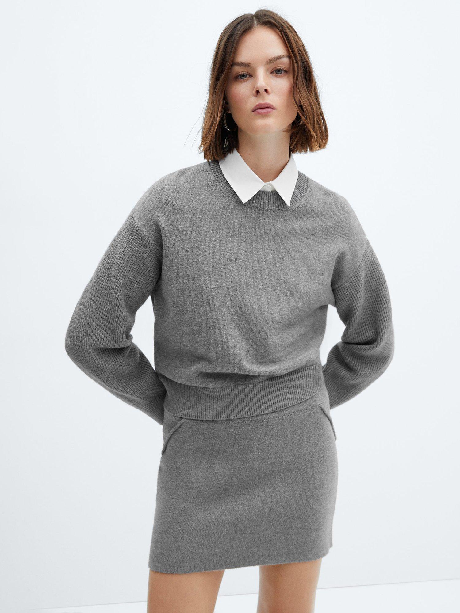 Mango grey jumper best sale