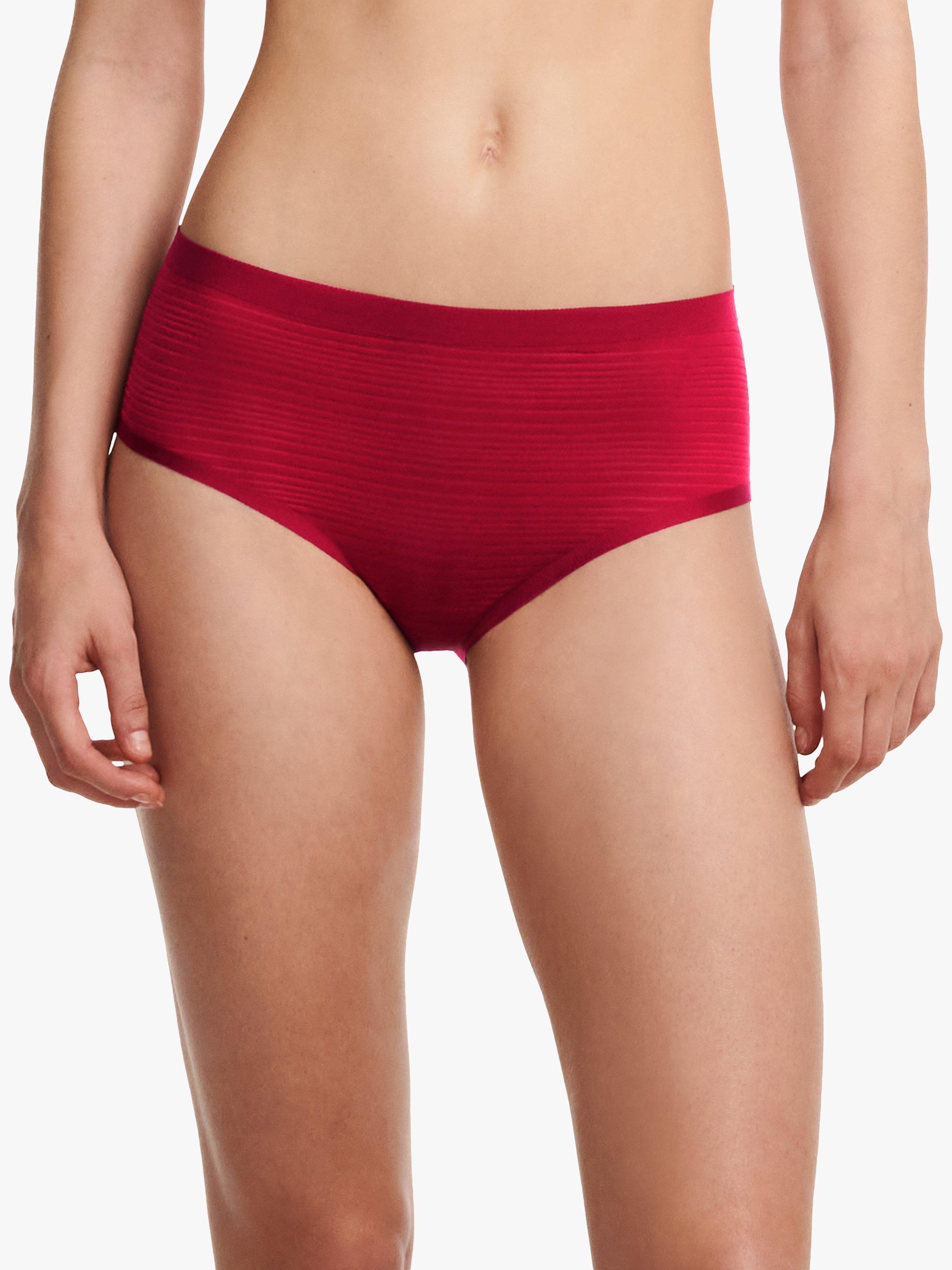 Chantelle Soft Stretch Stripes Hipster Knickers, Passion Red, One Size