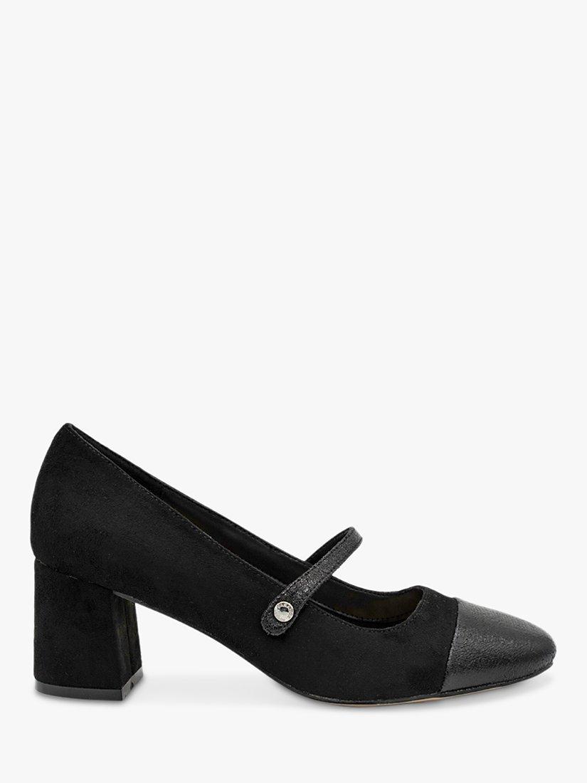 Product image 1 of 4, which shows Paradox London Kacey Microsuede Mary Janes, Black, 3