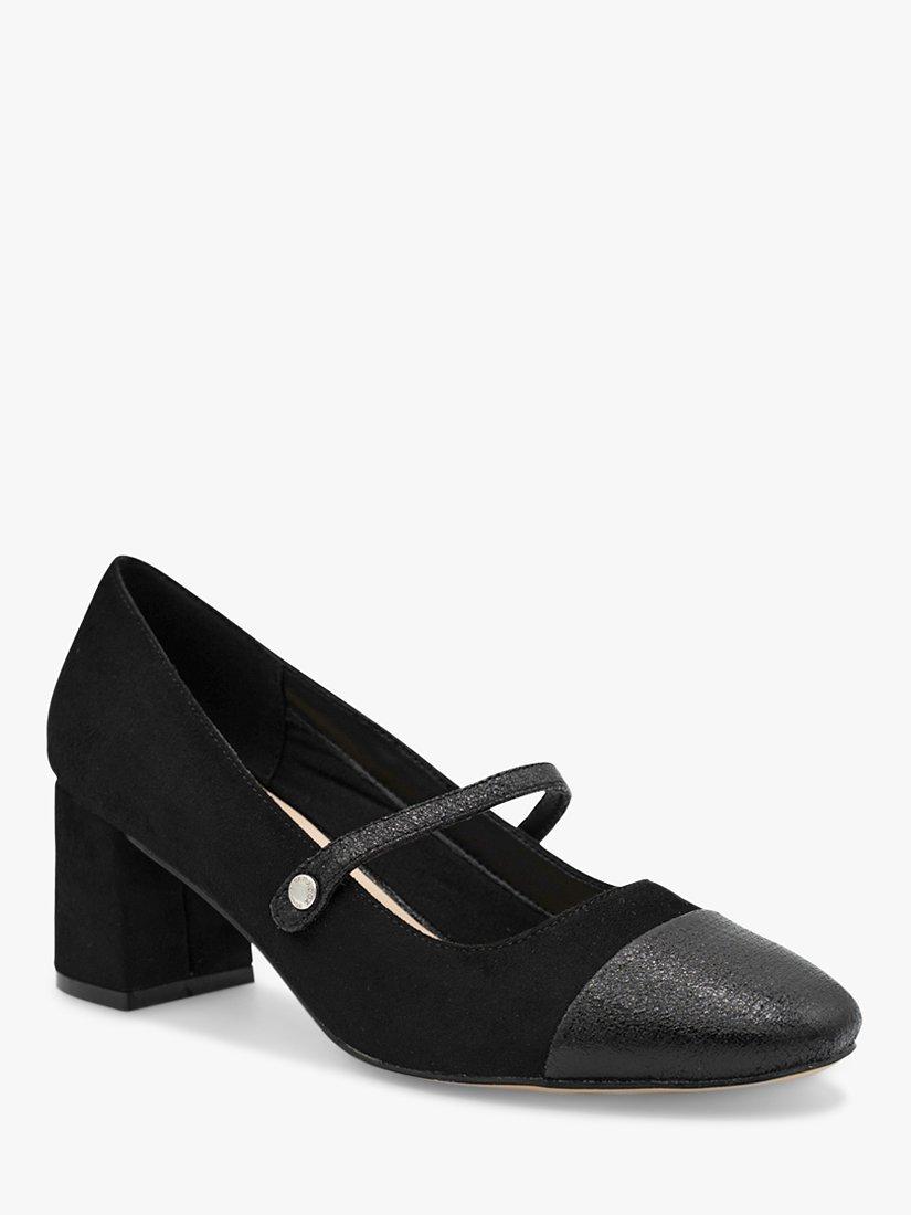 Product image 2 of 4, which shows Paradox London Kacey Microsuede Mary Janes, Black, 3