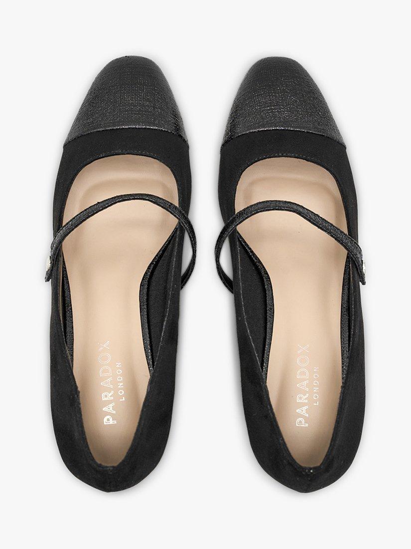 Product image 3 of 4, which shows Paradox London Kacey Microsuede Mary Janes, Black, 3