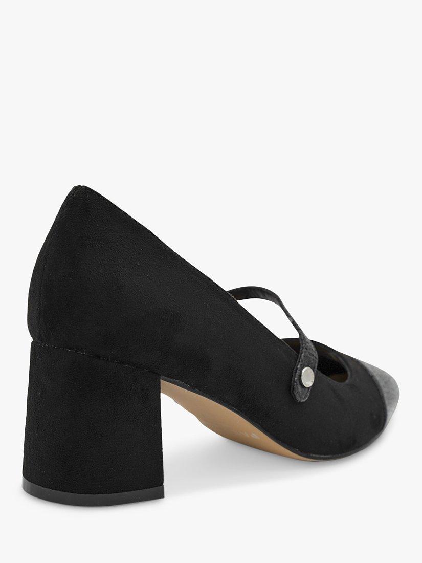 Product image 4 of 4, which shows Paradox London Kacey Microsuede Mary Janes, Black, 3