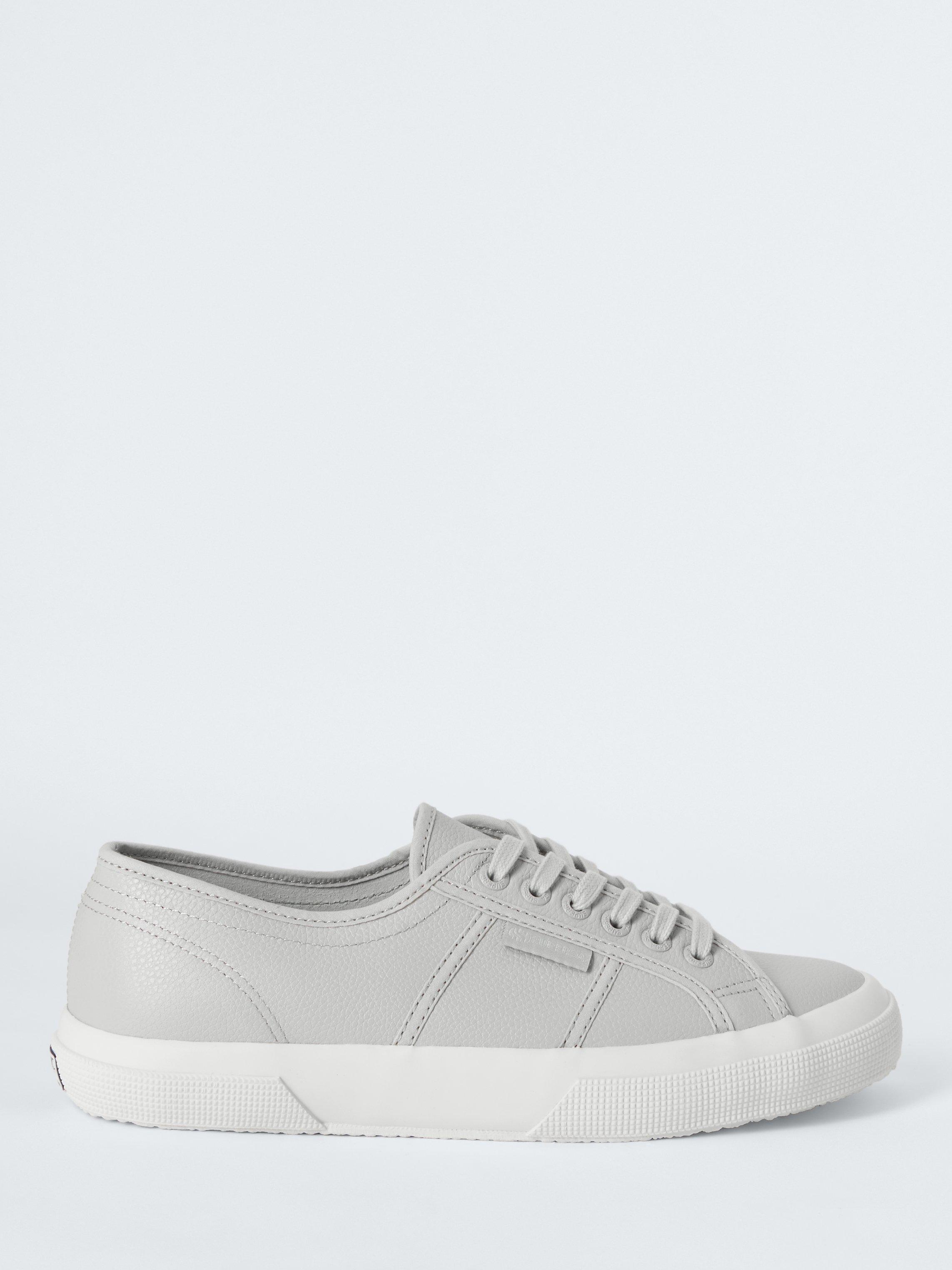 Superga 2750 Leather Trainers, Grey Silver