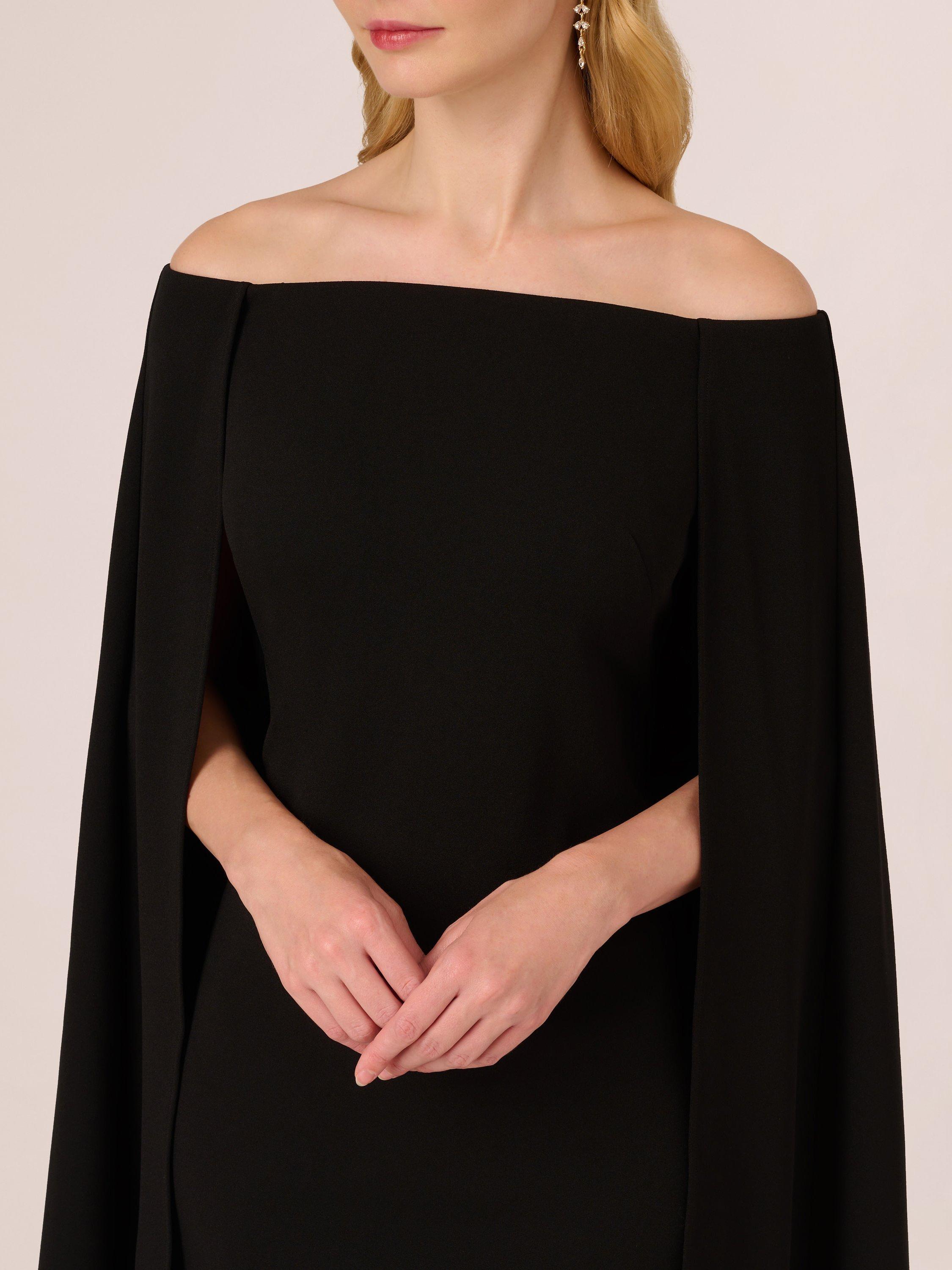 Black cape mini dress hotsell