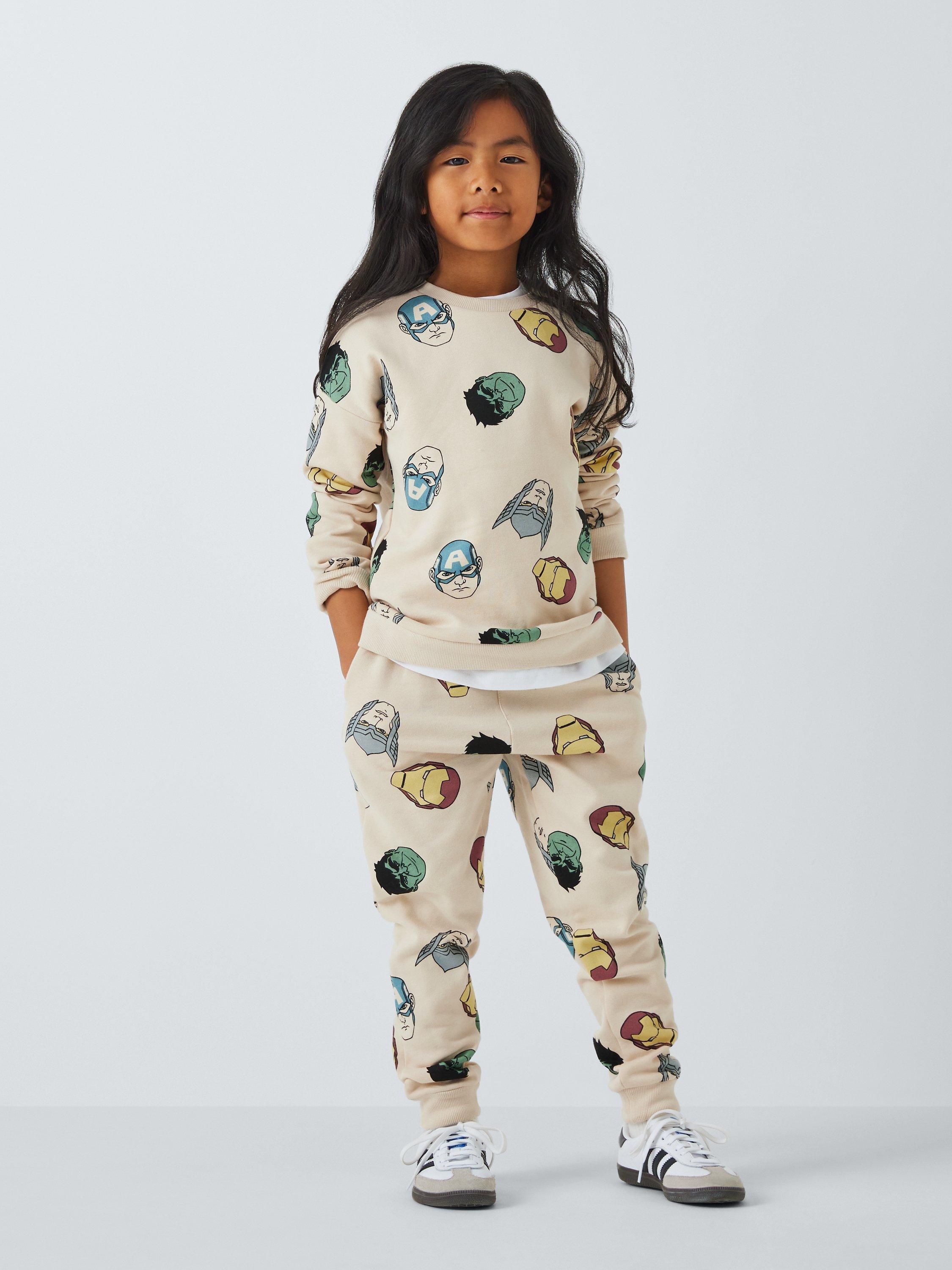 Product image 3 of 8, which shows Brand Threads Kids' Avengers Tracksuit, Natural/Multi, 7-8 years