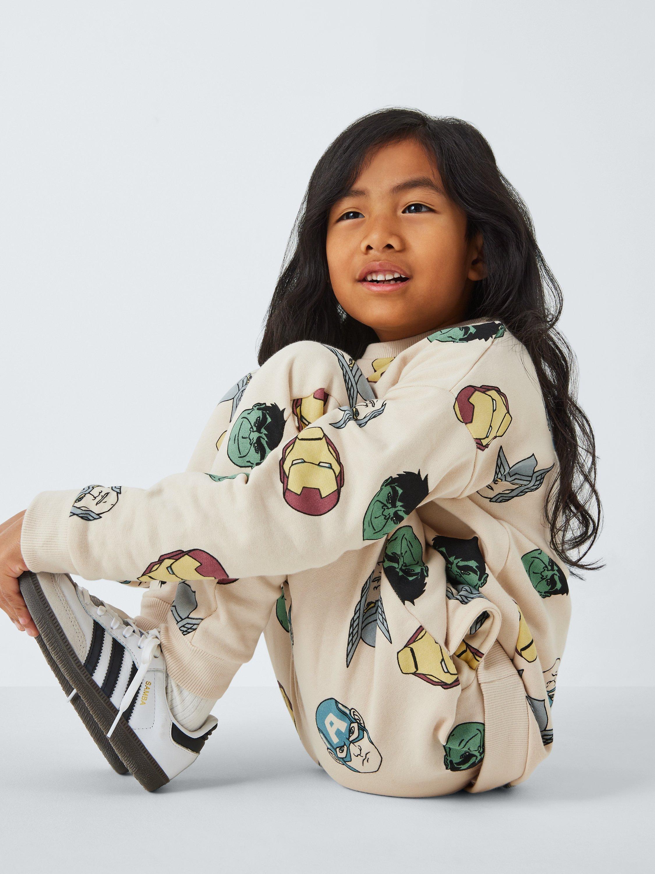 Product image 8 of 8, which shows Brand Threads Kids' Avengers Tracksuit, Natural/Multi, 7-8 years