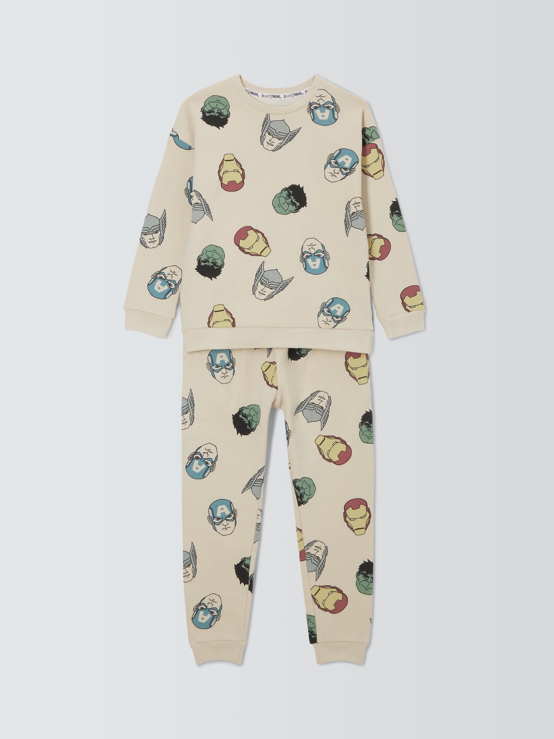Product image 5 of 8, which shows Brand Threads Kids' Avengers Tracksuit, Natural/Multi, 7-8 years