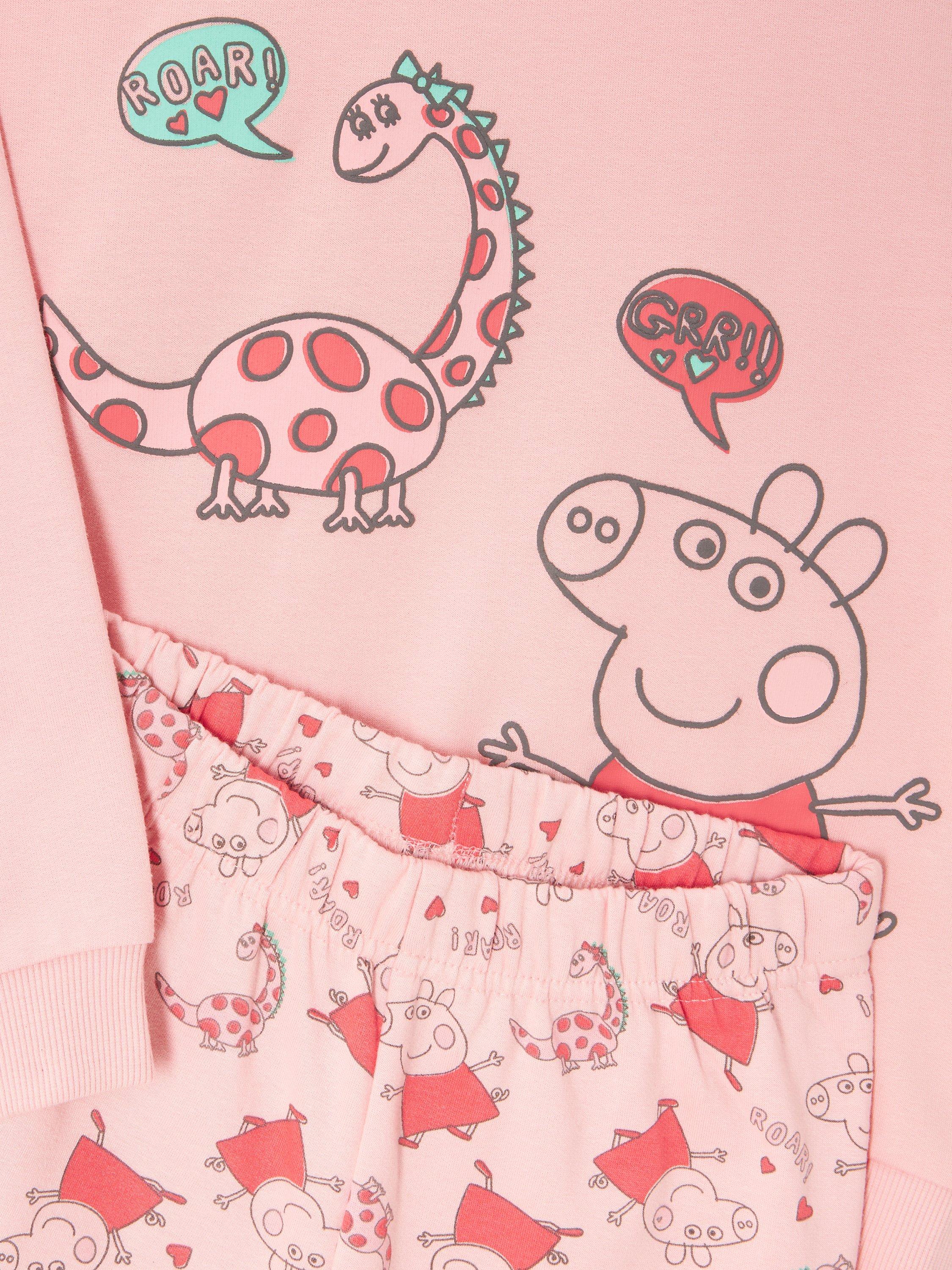 Product image 5 of 7, which shows Brand Threads Kids' Peppa Pig Joggers Set, Dusky Pink, 1-2 years