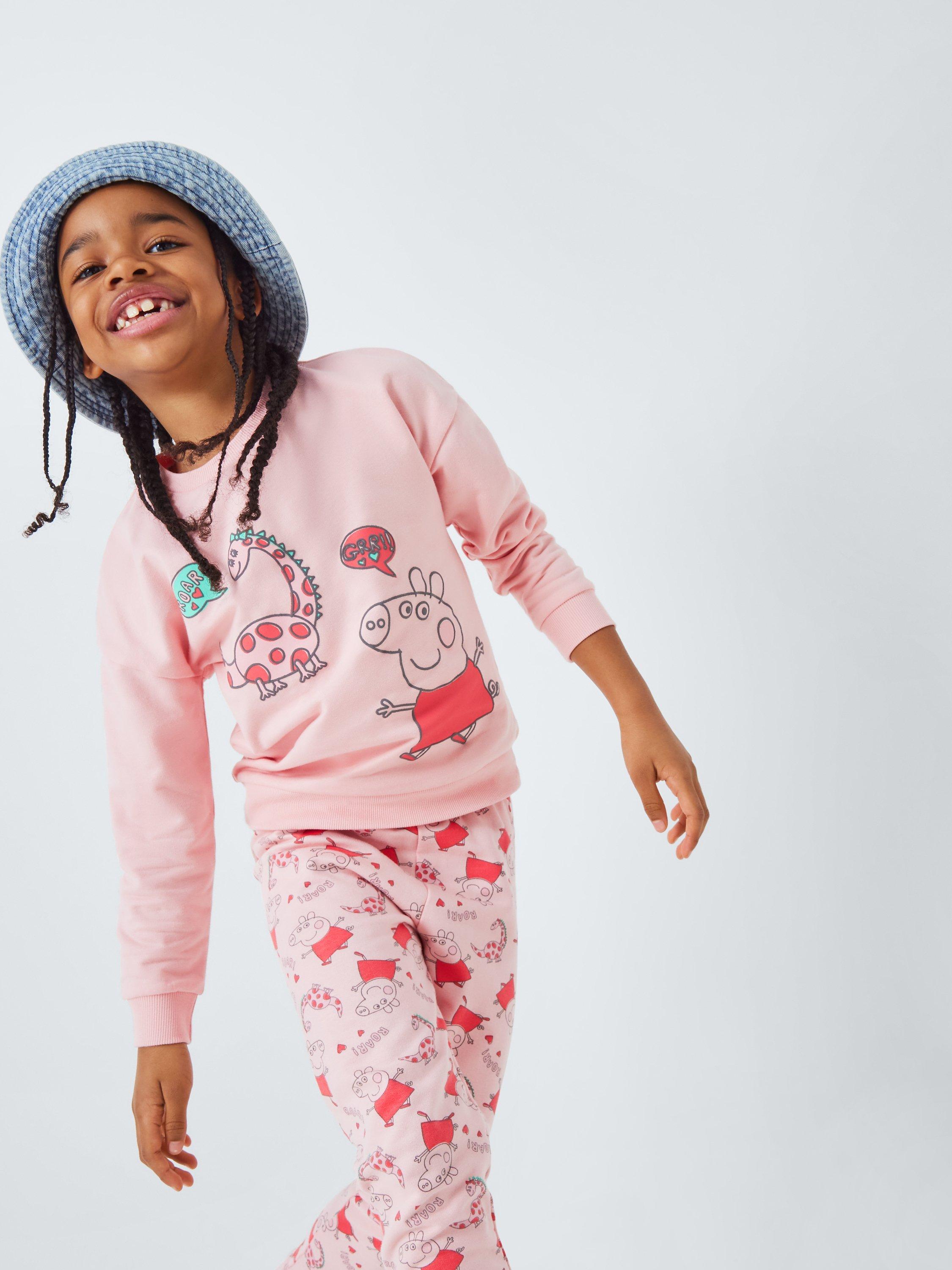 Product image 6 of 7, which shows Brand Threads Kids' Peppa Pig Joggers Set, Dusky Pink, 1-2 years