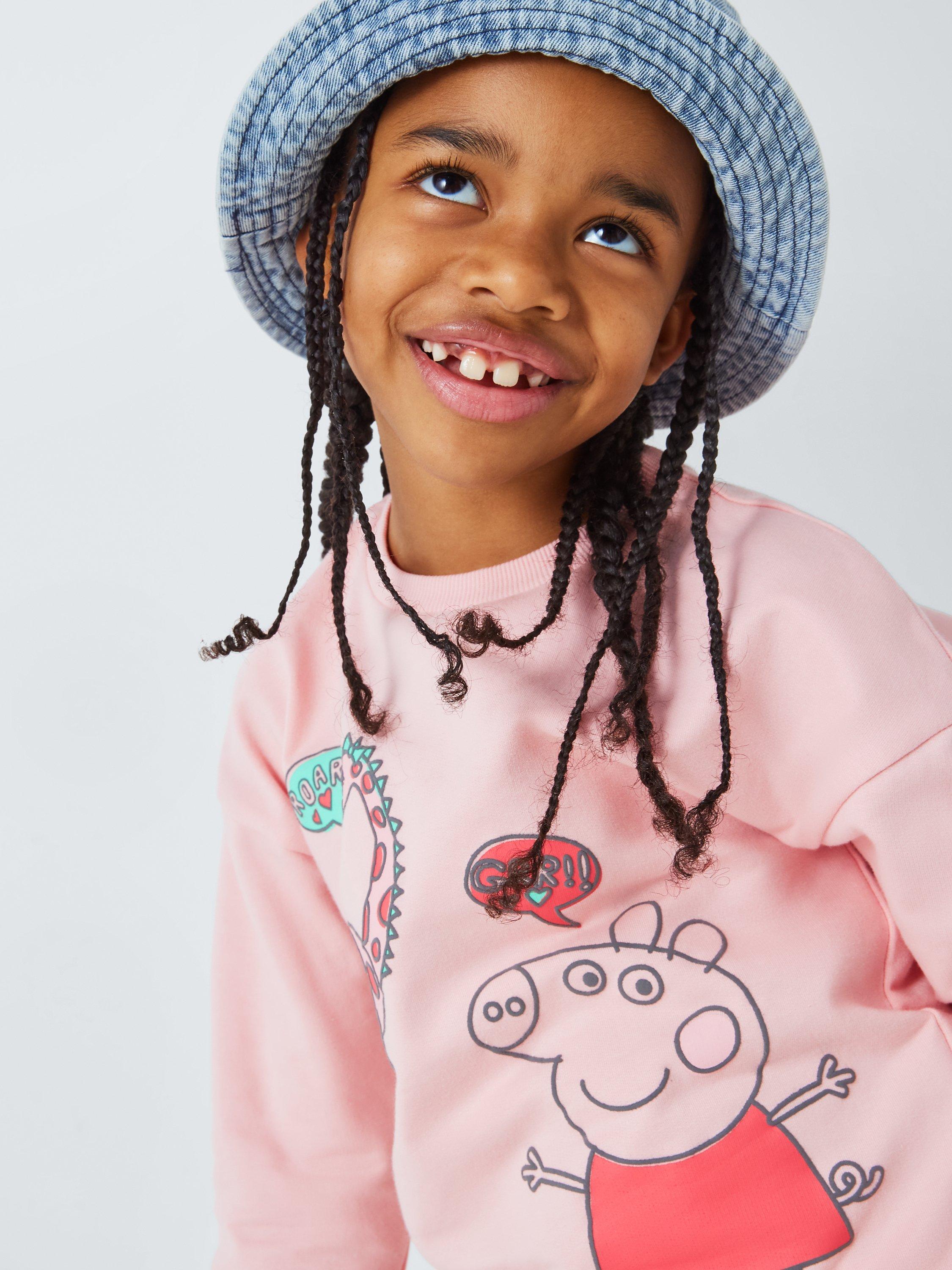 Product image 7 of 7, which shows Brand Threads Kids' Peppa Pig Joggers Set, Dusky Pink, 1-2 years