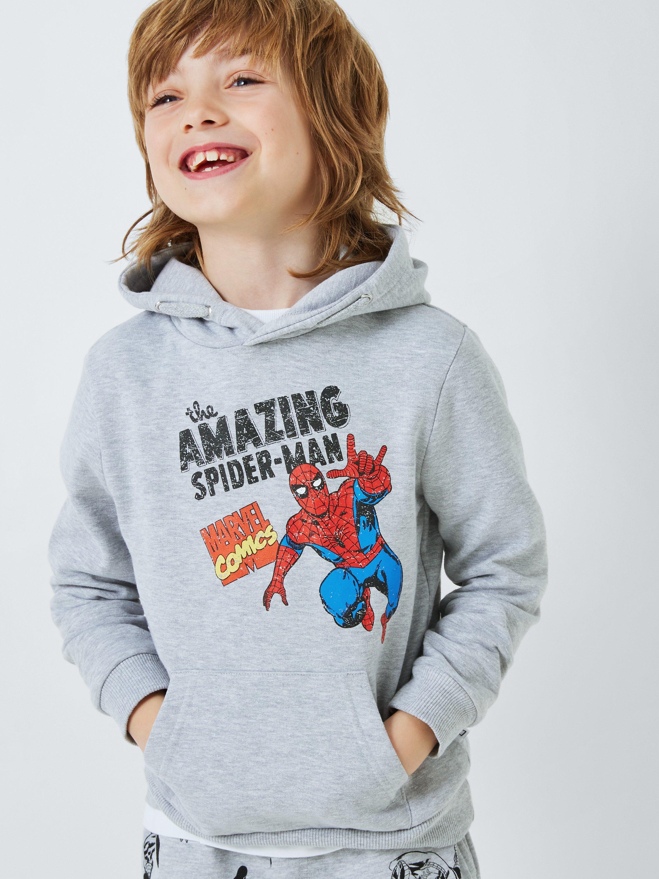 Brand Threads Kids Spider Man Hoodie Grey