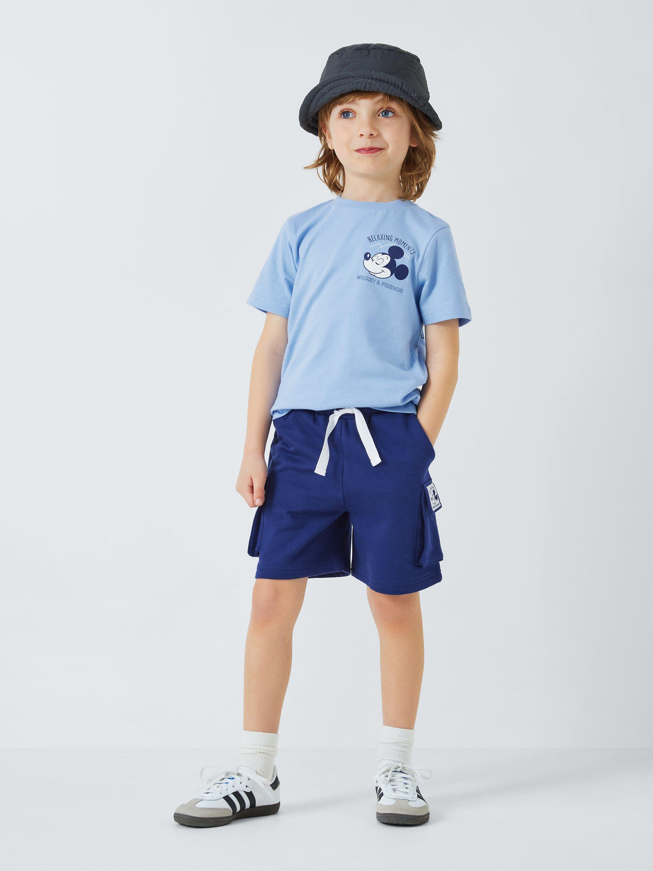 Brand Threads Kids Disney Mickey Mouse T Shirt Cargo Shorts Set Blue