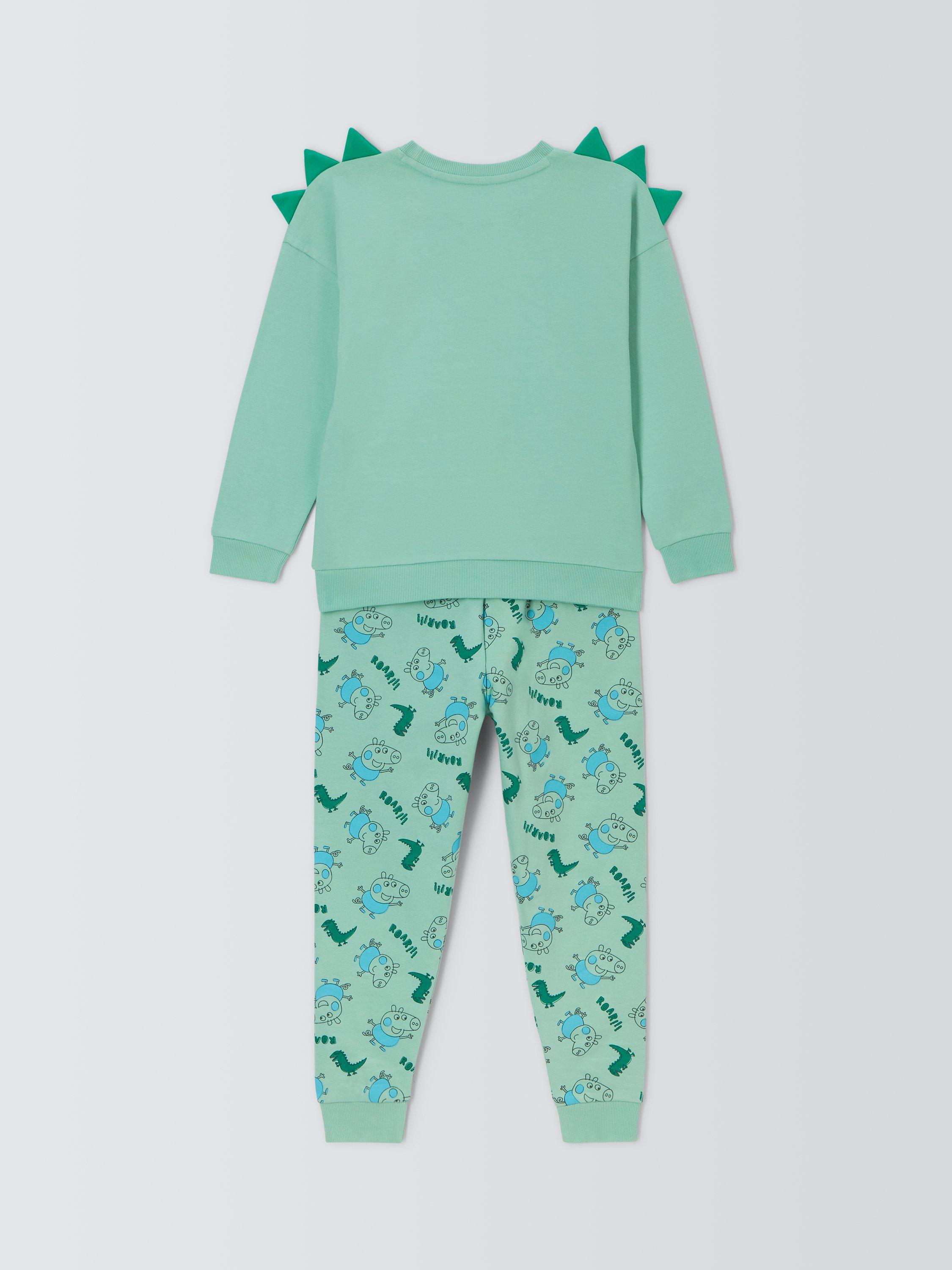 Product image 4 of 6, which shows Brand Threads Kids' Peppa Pig George 3D Spike Shoulder Jogger Set, Green, 5-6 years