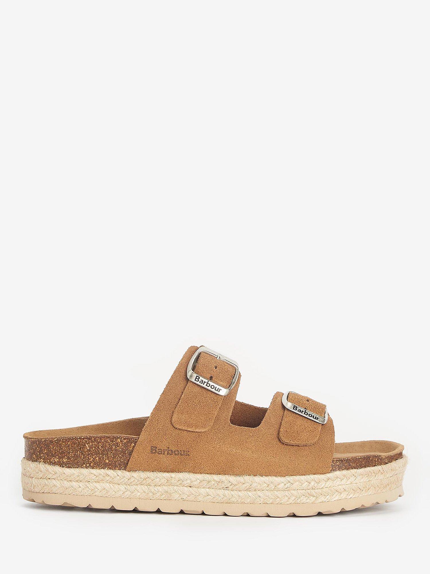 Barbour Sandgate Suede Footbed Sandals, Tan