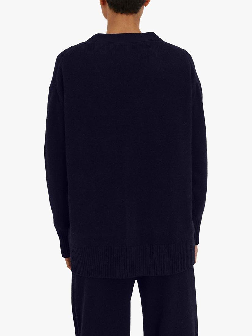 Product image 2 of 3, which shows Chinti & Parker Cashmere Chunky Cardigan, Navy, XS