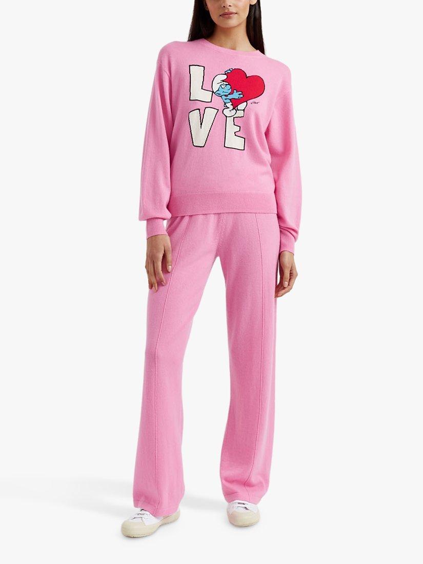 Chinti & Parker Wool-Cashmere Smurf Love Jumper, Pink/Multi